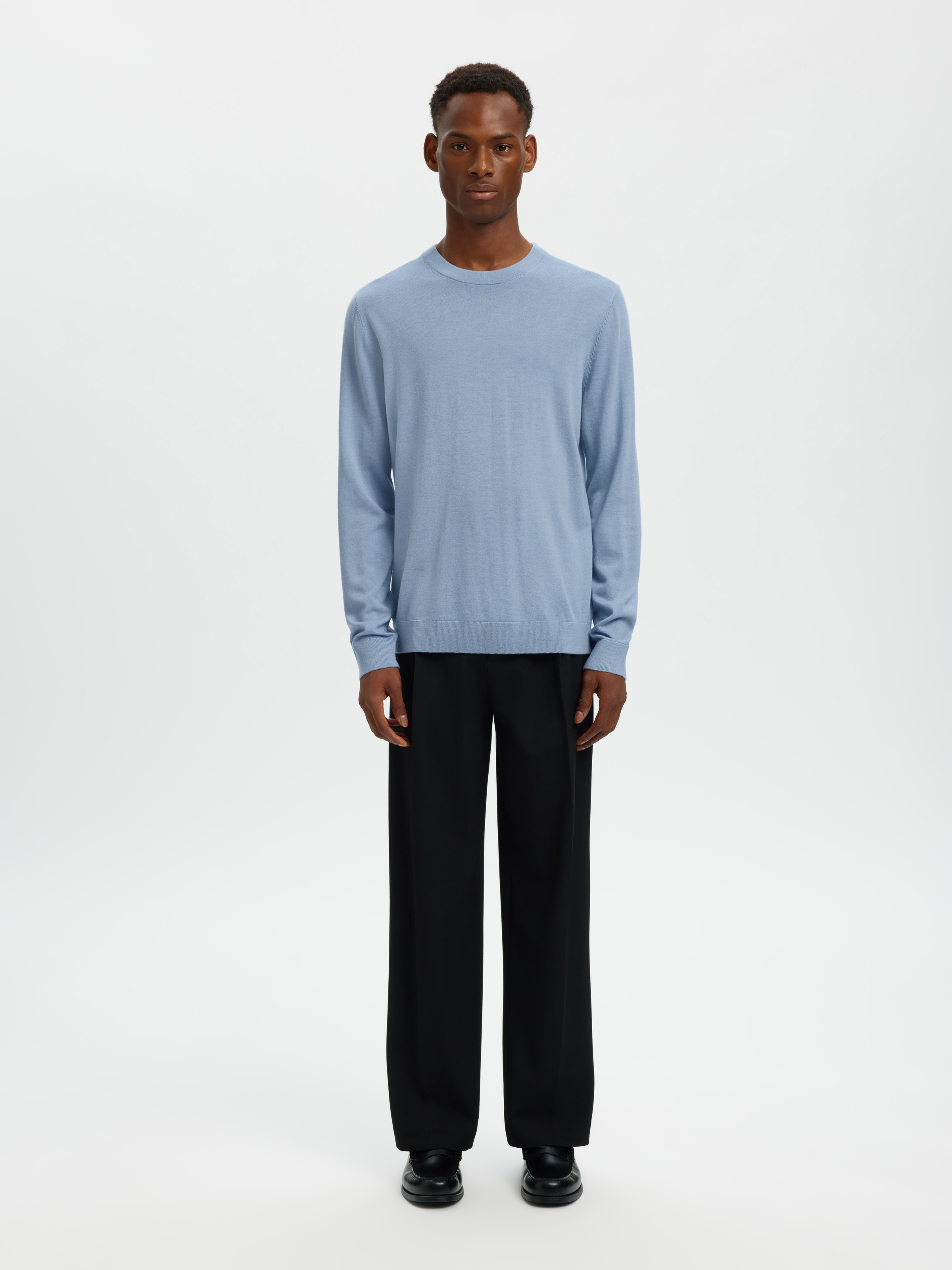 Thumbnail - SELECTED Strickpullover "SLHTRAY LS KNIT MERINO CREW NECK NOOS" Wolle, regular fit