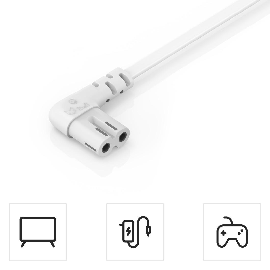 Hama Netzkabel »Netzkabel, beidseitig gewinkelt, Euro Stecker, Doppelnut, C7, 1,5 m«, Typ C (Eurostecker), 150 cm