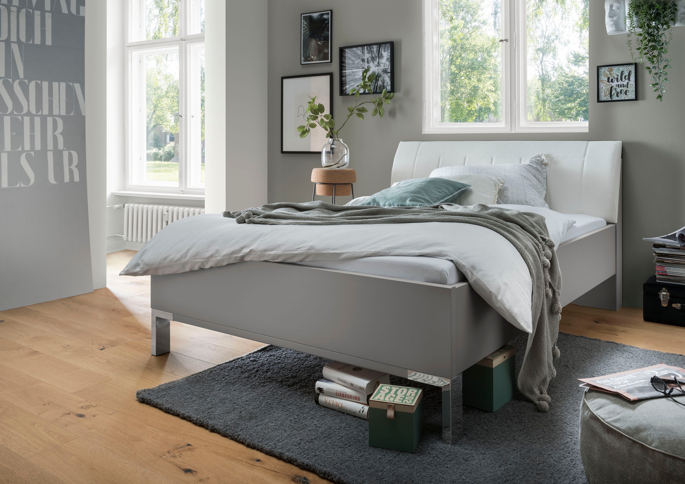 WIEMANN Futonbett "Monaco, Bettgestell, Bettrahmen, komfortables Polsterkop günstig online kaufen