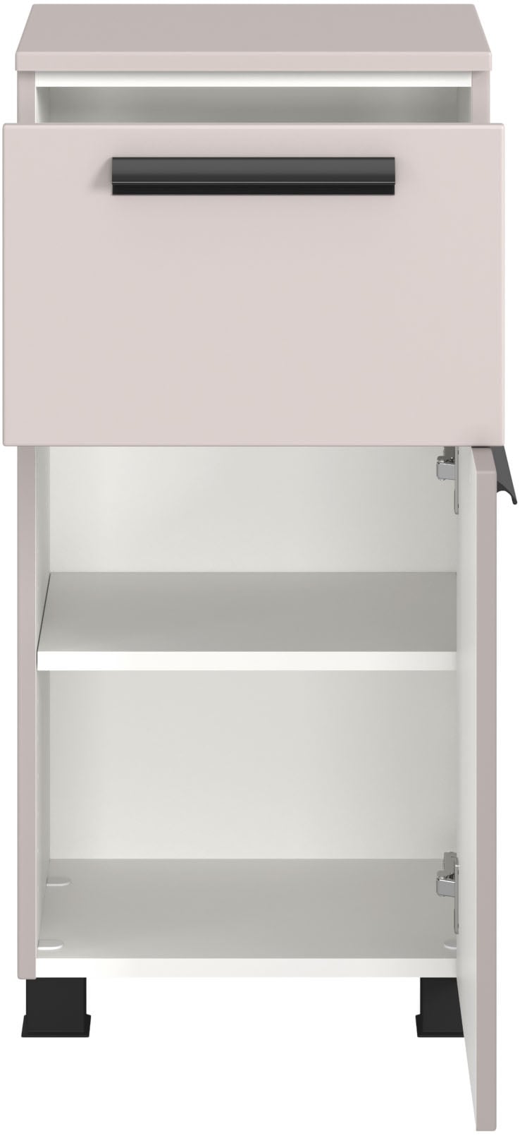 welltime Unterschrank »SALVADA, Unterschrank 40 cm, gedämpfte Scharniere, Softclose«, Kaschmir, Front und Korpus aus hochwertigen MDF, Anti-Finger-Print