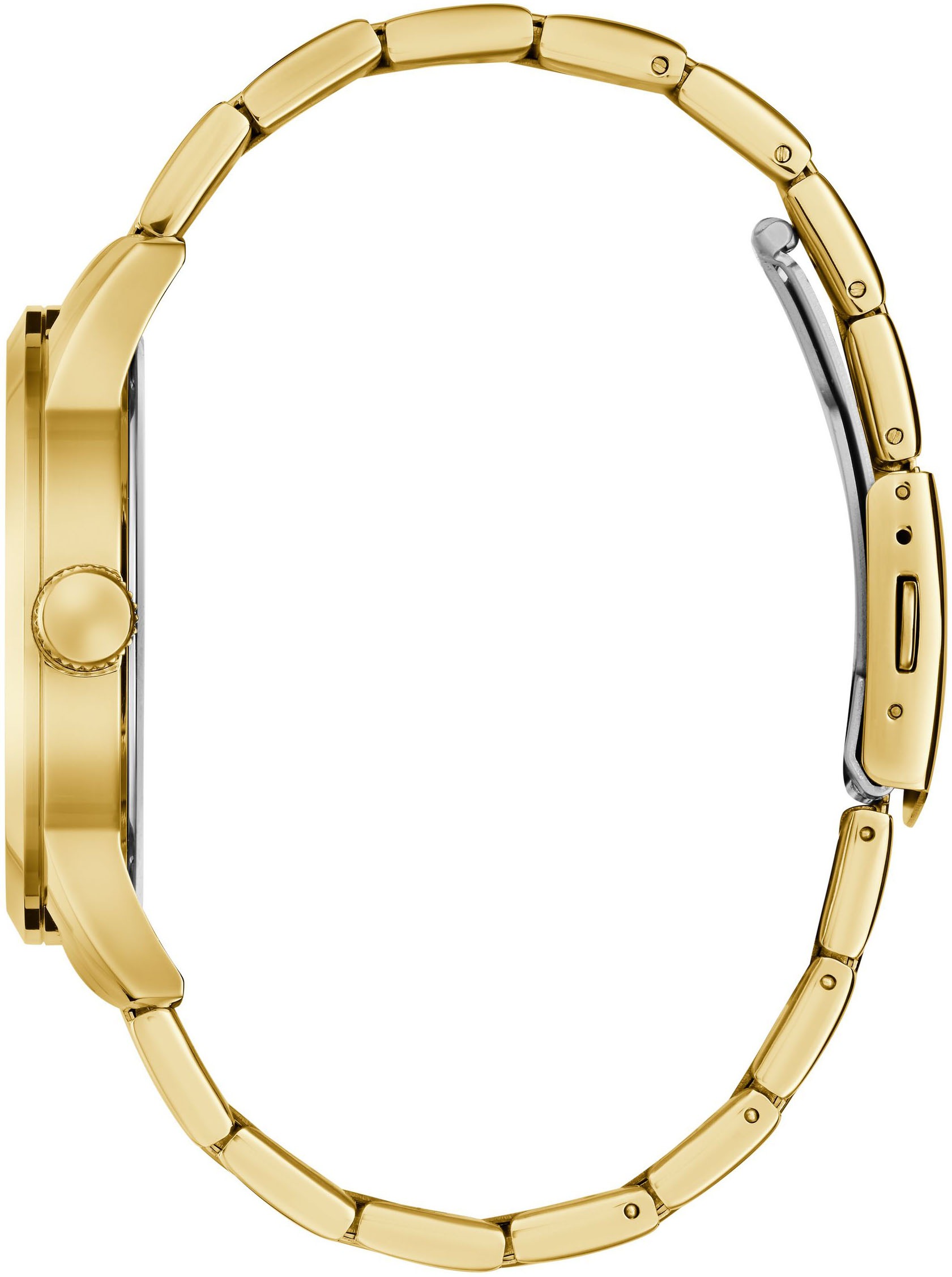 Guess Quarzuhr »BADGE«, Armbanduhr, Herrenuhr, Edelstahlarmband