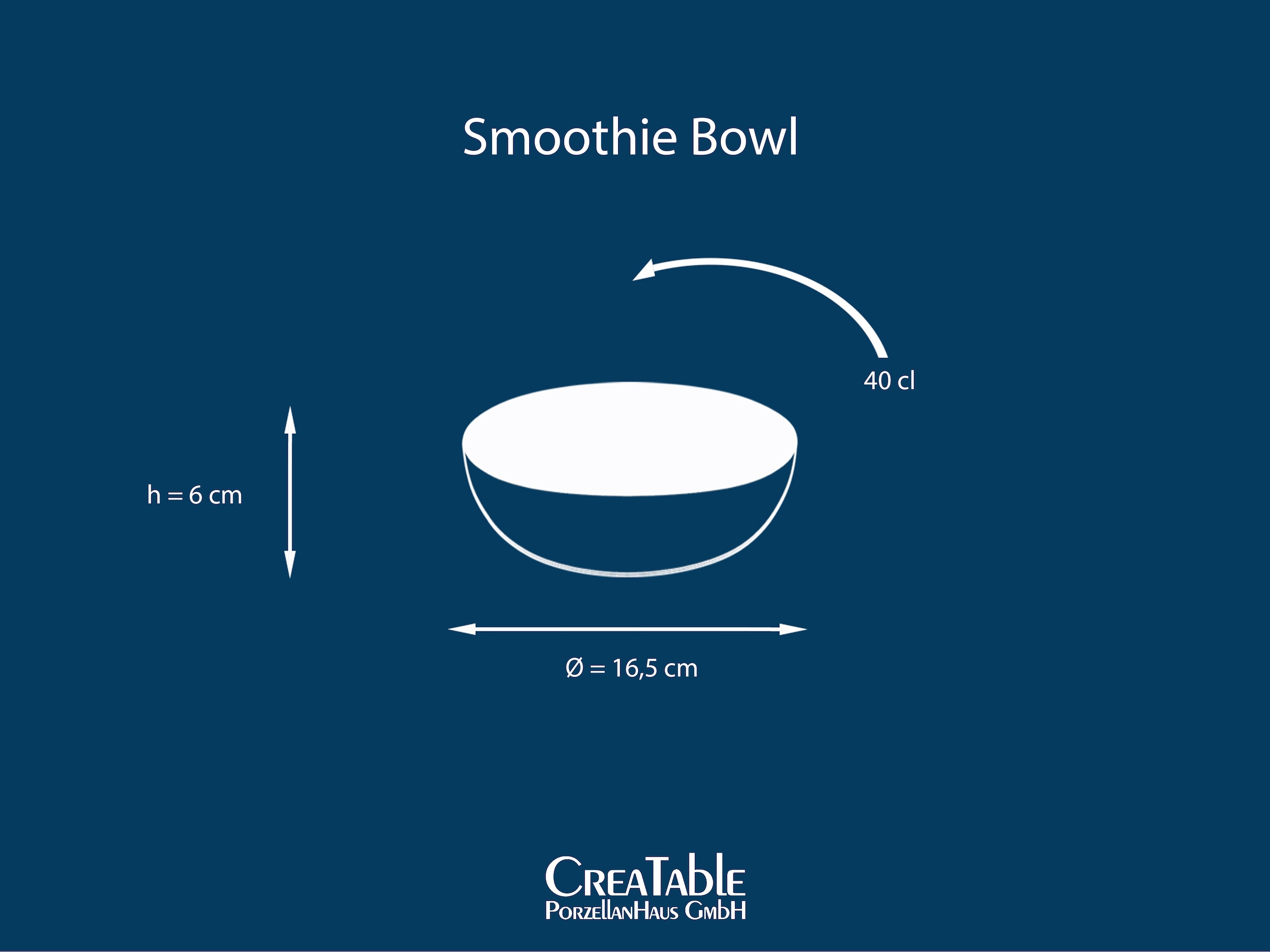 CreaTable Schale »Cascade, Smoothie Bowl 16 cm 4-tlg«, 4 tlg., aus Steinzeug, Rekativglasur, Healthy Food