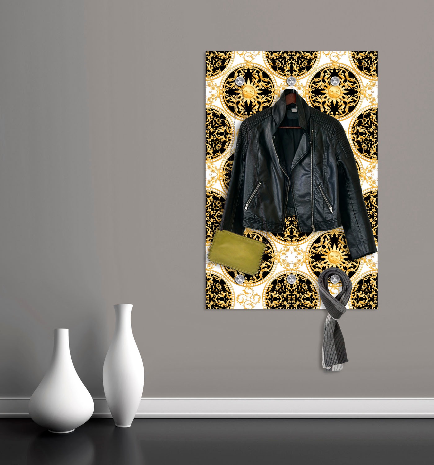 queence Garderobenleiste »Sonnen«, mit 6 Haken, 80 x 120 cm