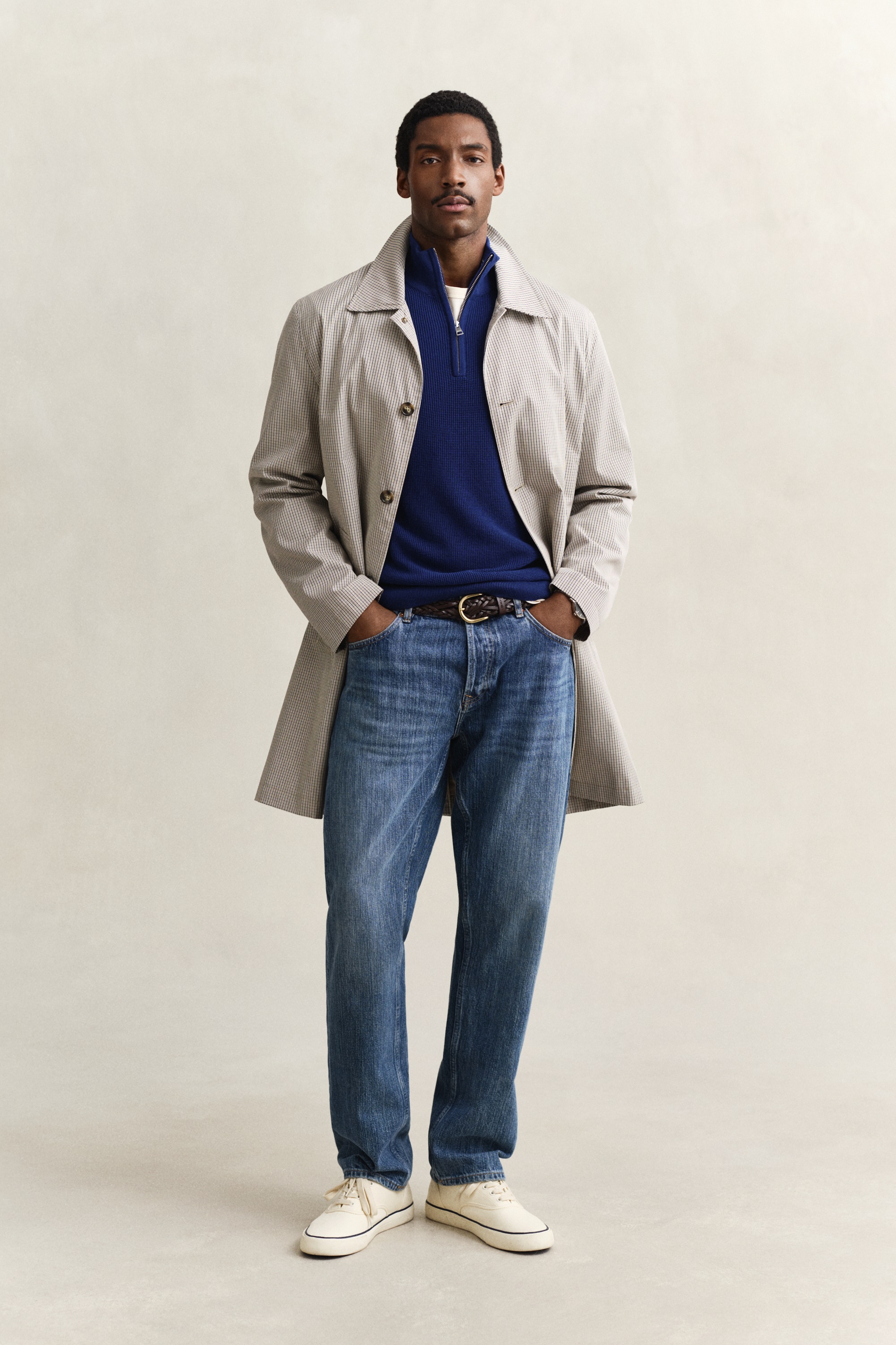 Thumbnail - Gant Troyer "MICRO TEXTURED COTTON HALF ZIP" Regular fit mit Troyerkragen