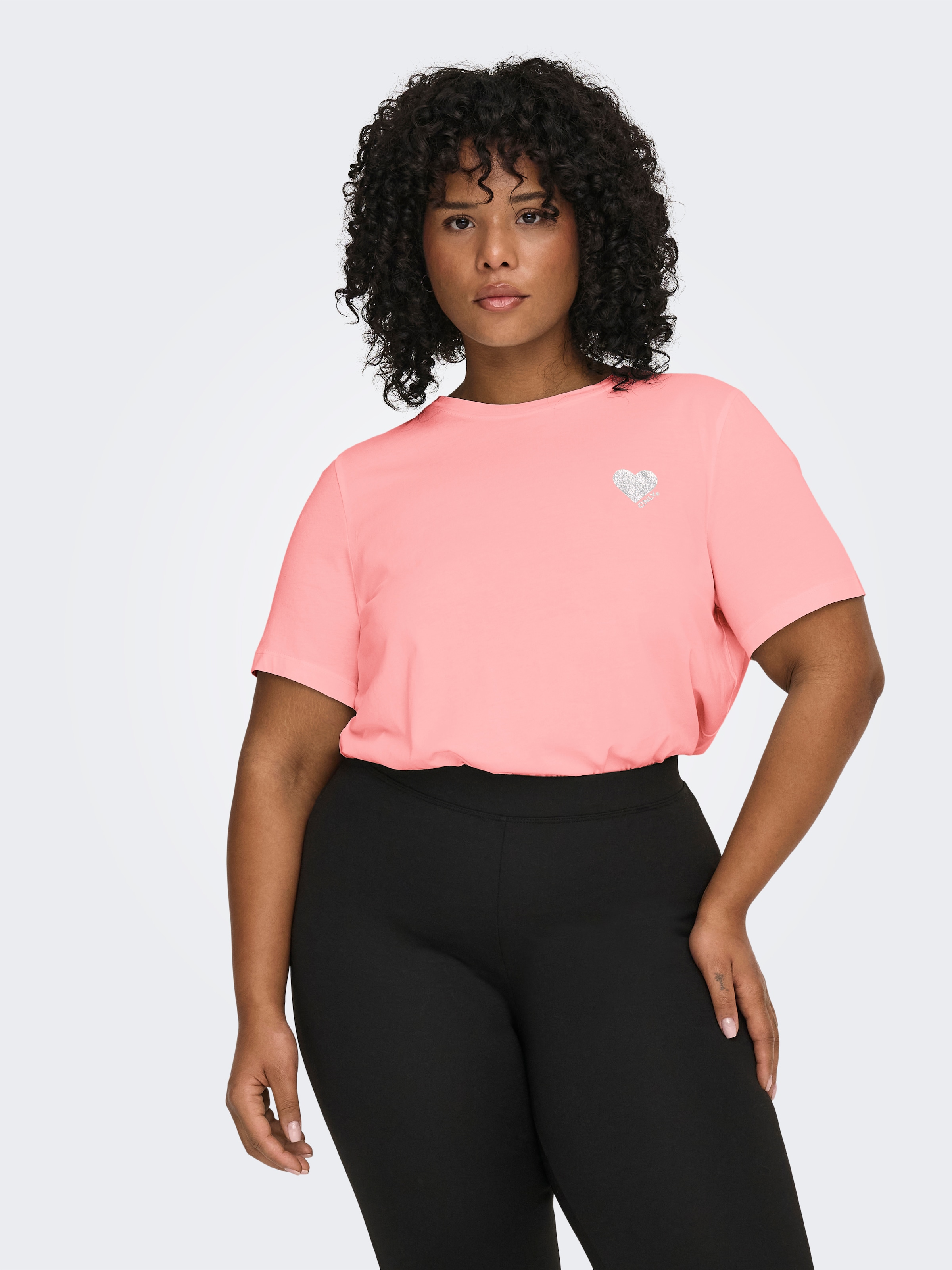 ONLY CARMAKOMA T-Shirt "CARKITA LIFE S/S LOGO TOP JRS NOOS" Baumwolle, regu günstig online kaufen