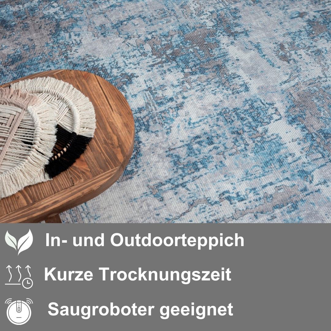 Myflair Möbel & Accessoires Teppich »Kollektion Avery«, rechteckig, 2 mm Höhe, Flachgewebe, waschbar bis 30 Grad, besonders weich durch Microfaser, ideal im Wohnzimmer, Schlafzimmer, Esszimmer & Küche, Indoor & Outdoor geeignet