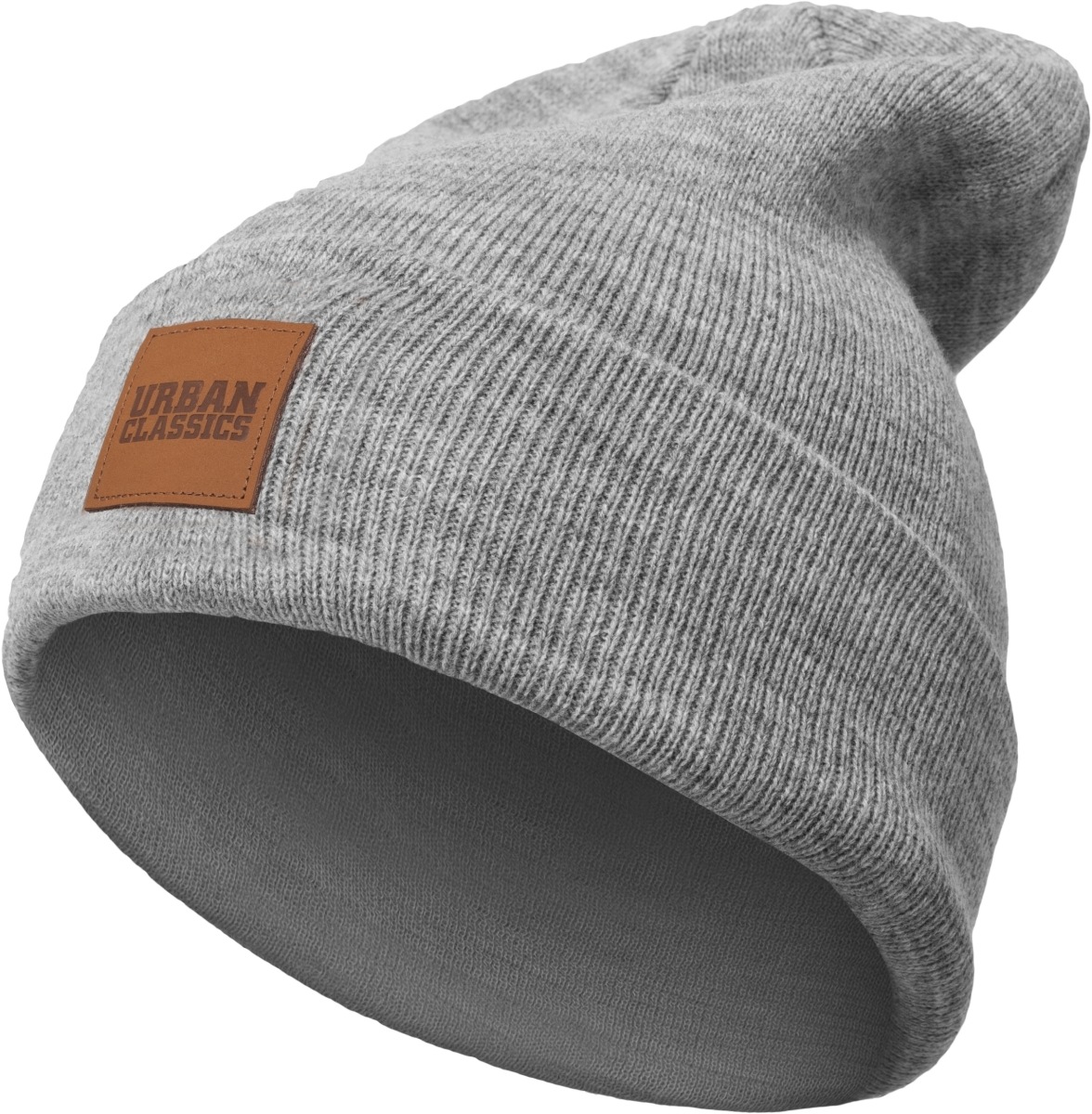 URBAN CLASSICS Beanie »Accessories Leatherpatch Long Beanie« (1 St.)