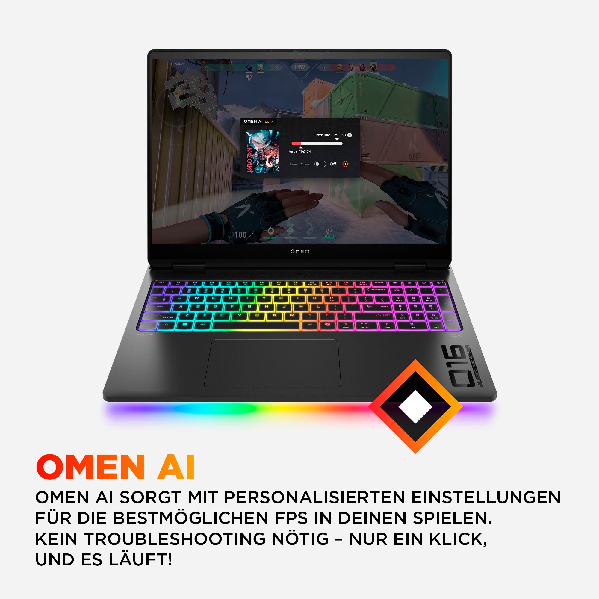 HP Gaming-Notebook »Omen Max 16-ah0095ng«, 40,6 cm, / 16 Zoll, Intel, Core Ultra 9, GeForce® RTX 5080, 2000 GB SSD