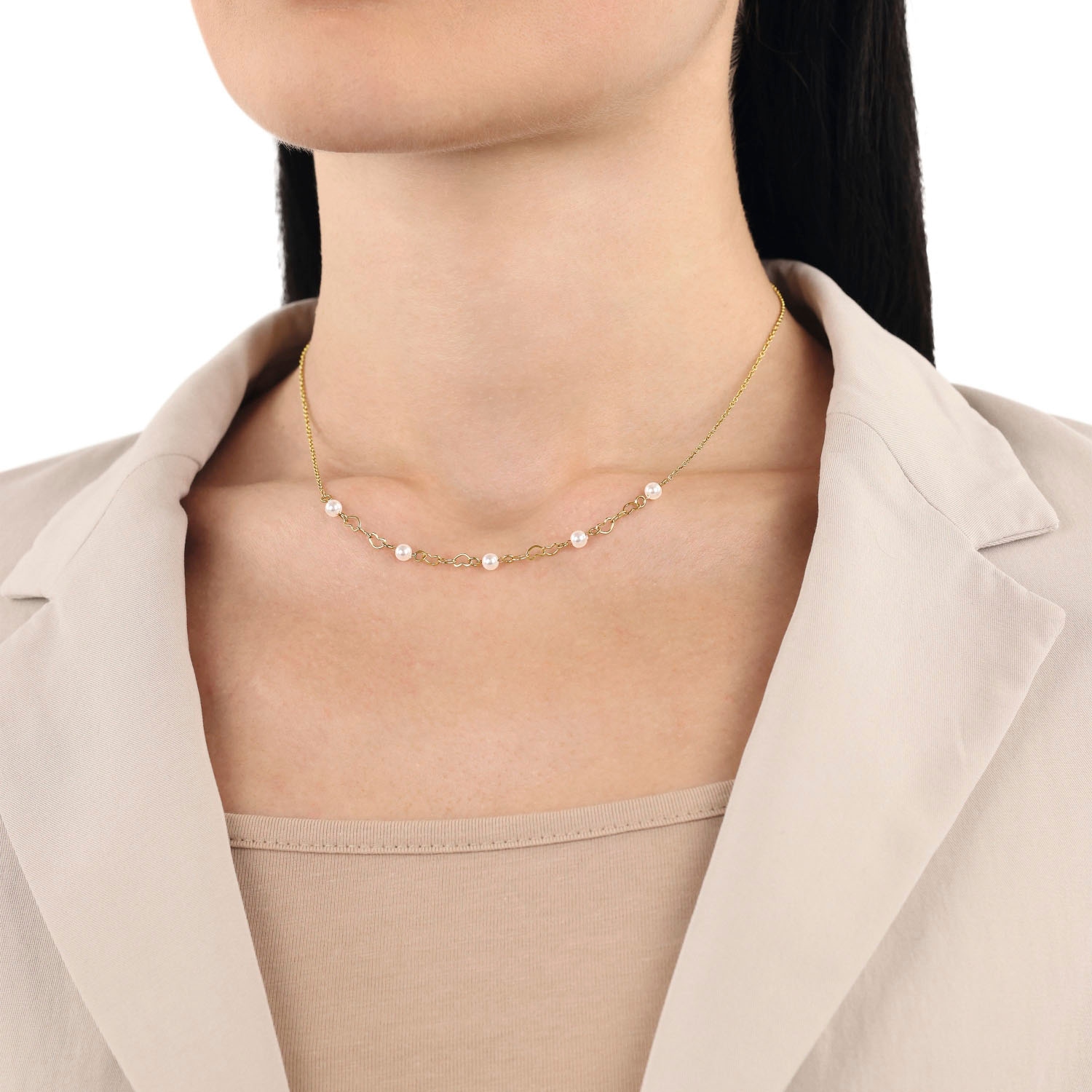 Amor Kette ohne Anhänger »Herzchen« mit Glasperle