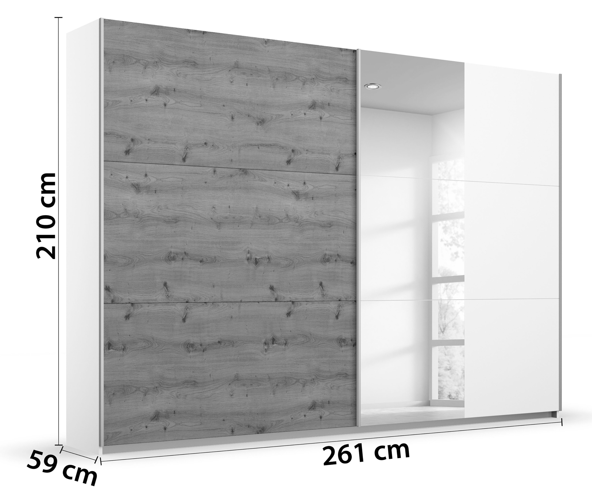 rauch Schwebetürenschrank »Kleiderschrank Garderobe TOPSELLER AURELIO mit 3 Ausstattungsvarianten«, 3 verschiedene Ausstattungsvarianten Griffe aus Metall MADE IN GERMANY