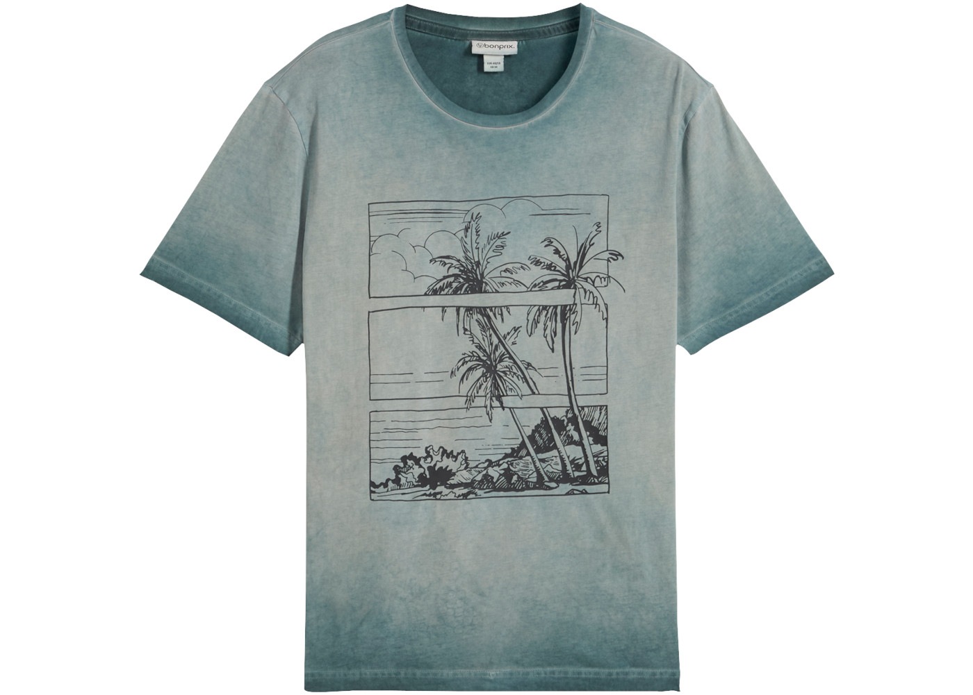 bonprix T-Shirt aus reiner Baumwolle, mit Oil-Dyed-Effekt