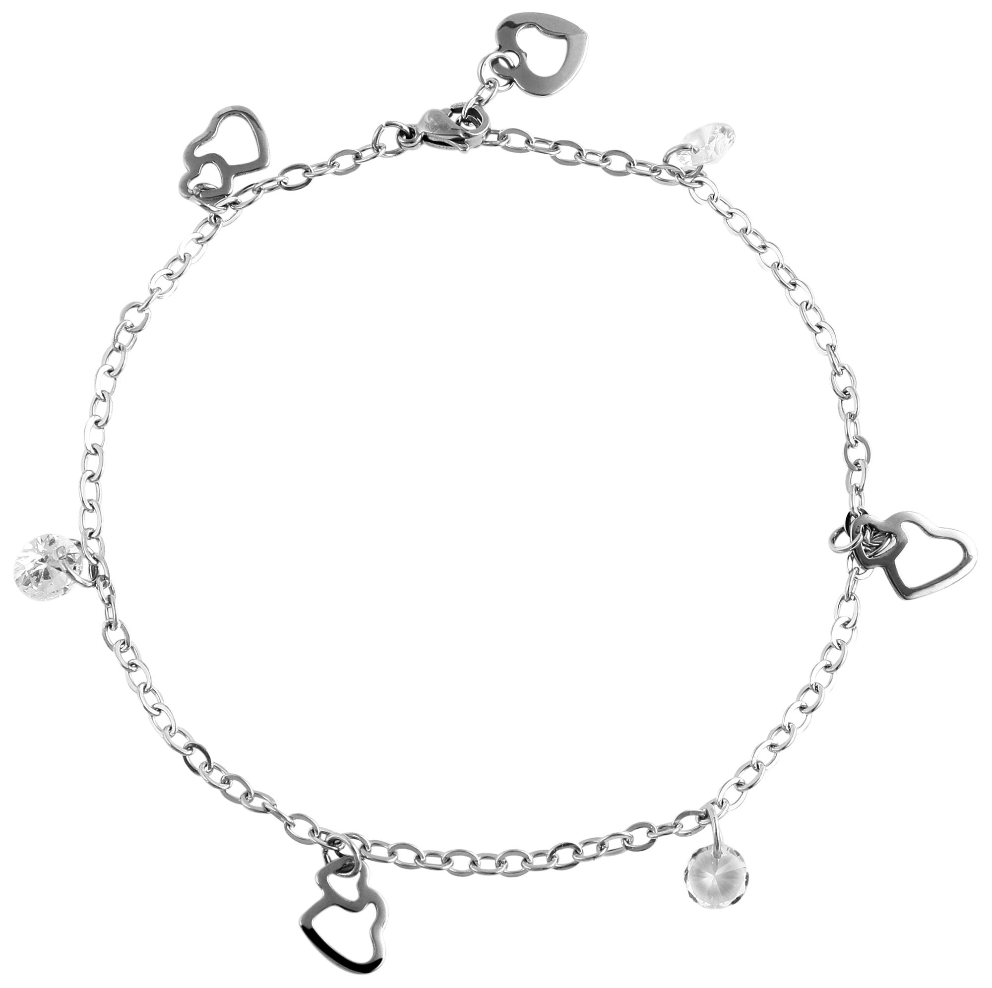 Adelia´s Armband »Damen Armband aus Edelstahl mit Strass Steinchen 25 cm« Perfekt als Geschenk zum einfach so