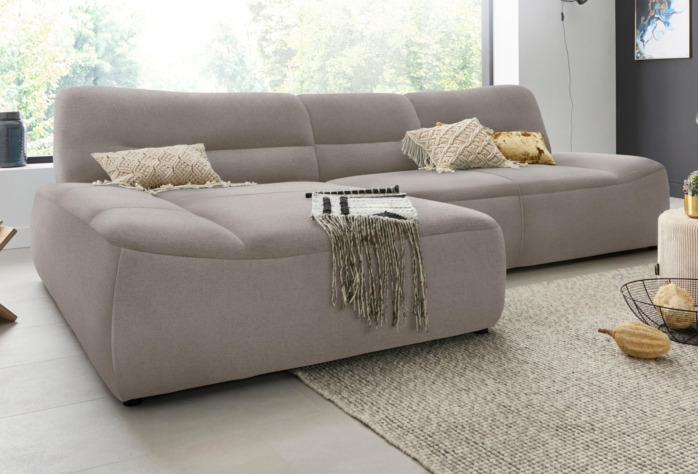 DOMO collection Ecksofa »Cesena moderne Polsterecke mit flachen Armlehnen, L-Form« fester Sitzkomfort, frei im Raum stellbar
