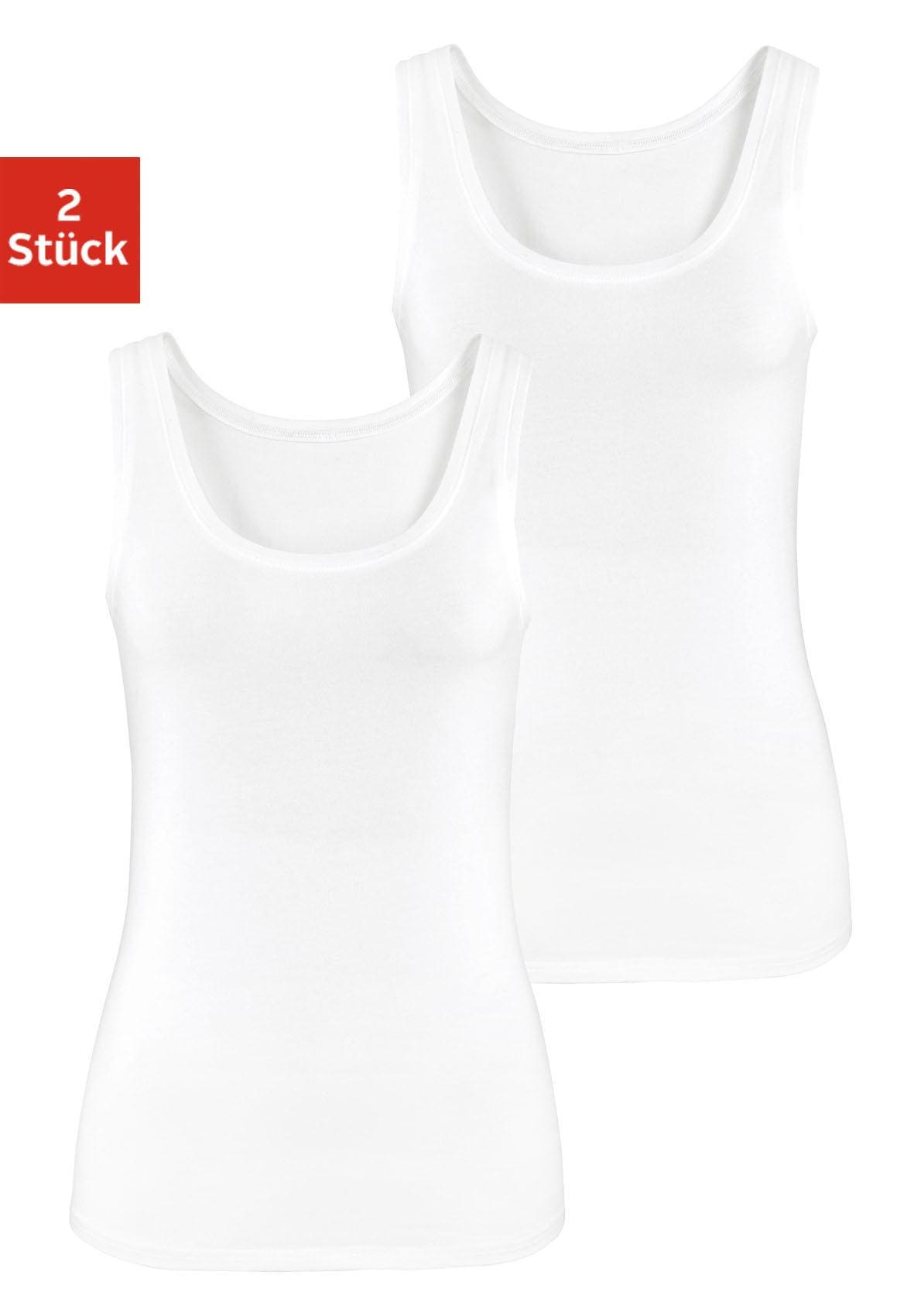 Vivance Tanktop »aus elastischer Baumwoll-Qualität«, (2er-Pack)