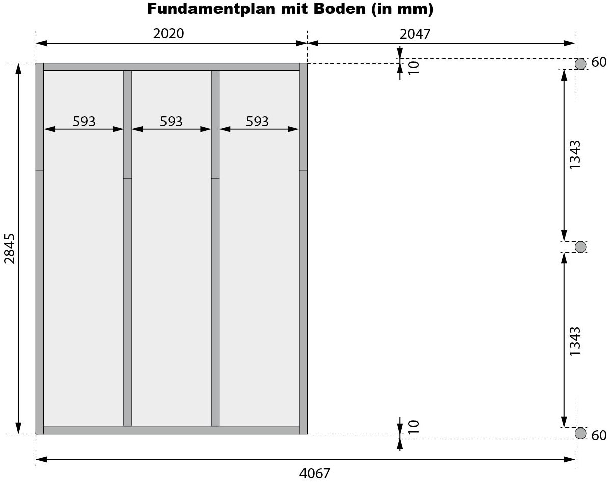 Karibu Gerätehaus »Argonium 2,5 SET mit Anbaudach«