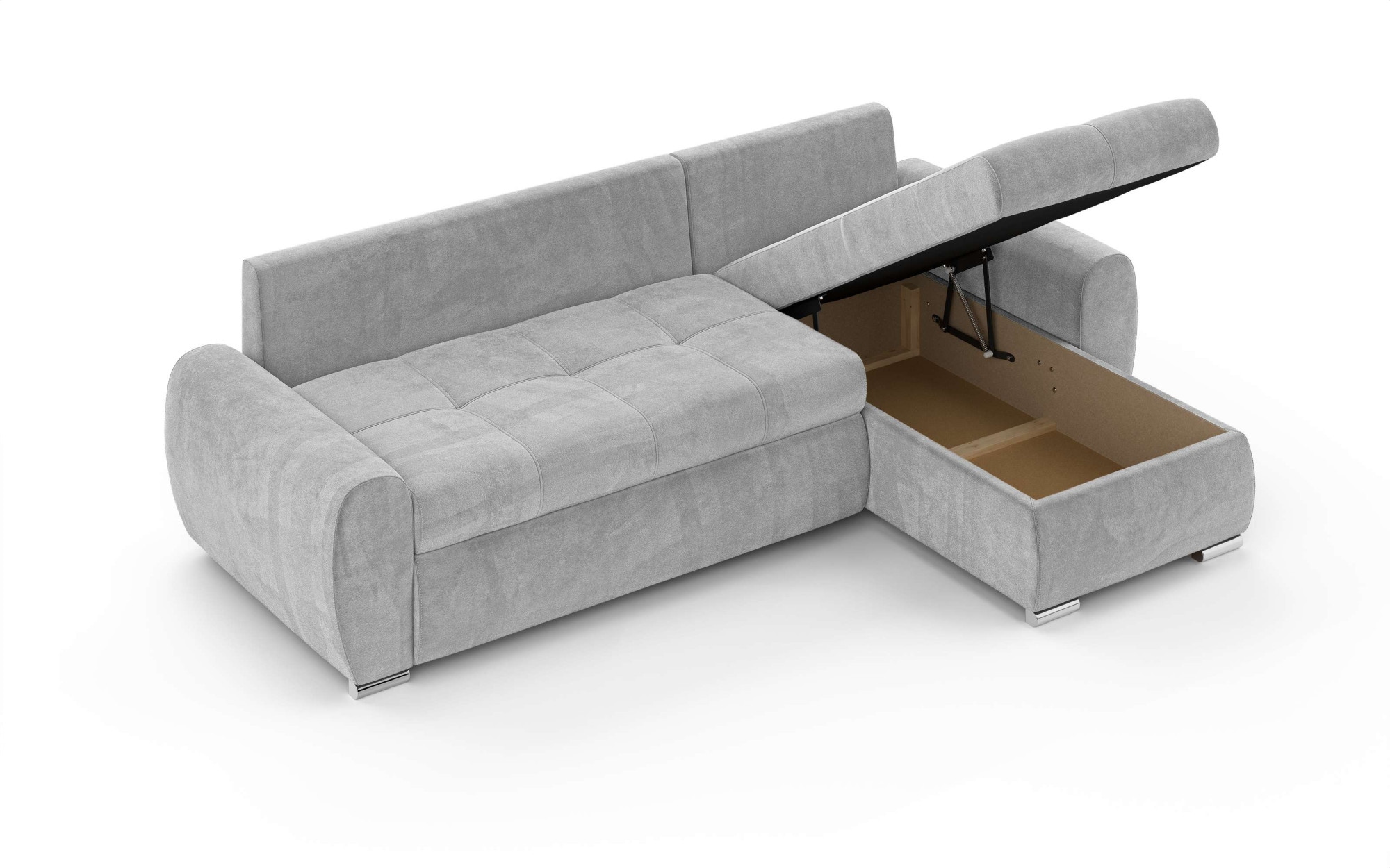 INOSIGN Ecksofa »HAVERHILL Schlafsofa mit Bettkasten, Maße B/H/T: 237/89/166 cm«, L-Form mit Recamiere links oder rechts bestellbar, Wellenunterfederung