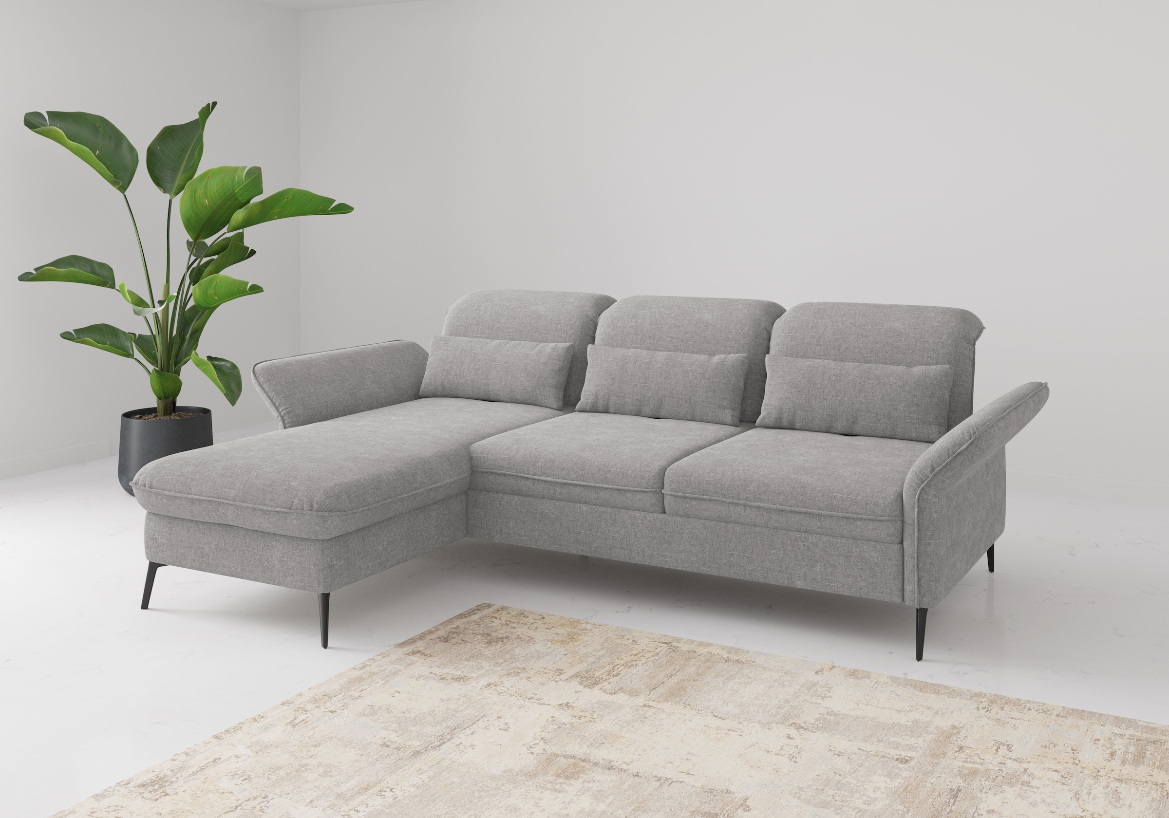 sit&more Ecksofa "Emely, inkl. Sitztiefenverstellung", wahlweise mit Bettfu günstig online kaufen