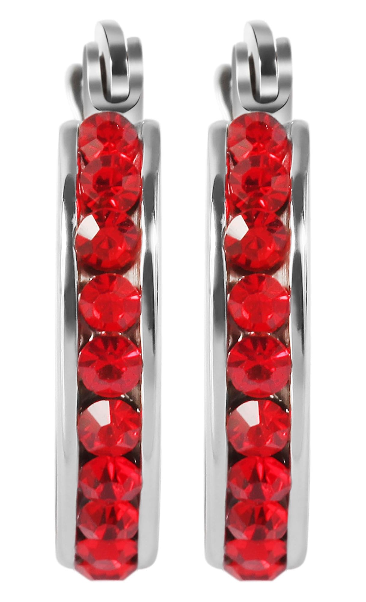 Adelia´s Paar Creolen "Ohrringe – Creole aus Edelstahl mit Strass Steinchen" Zum Verschenken – ideal zum Valentinstag