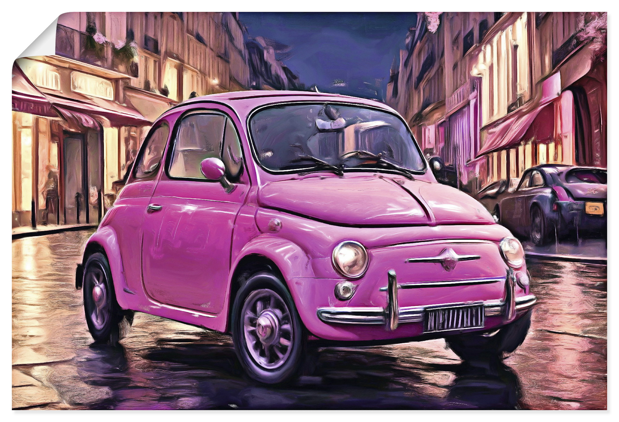 Artland Wandbild "Der kleine Italiener" Auto 1 Stk. tlg. als Alubild, Leinwandbild, Poster, Wandaufkleber in verschied. Größen