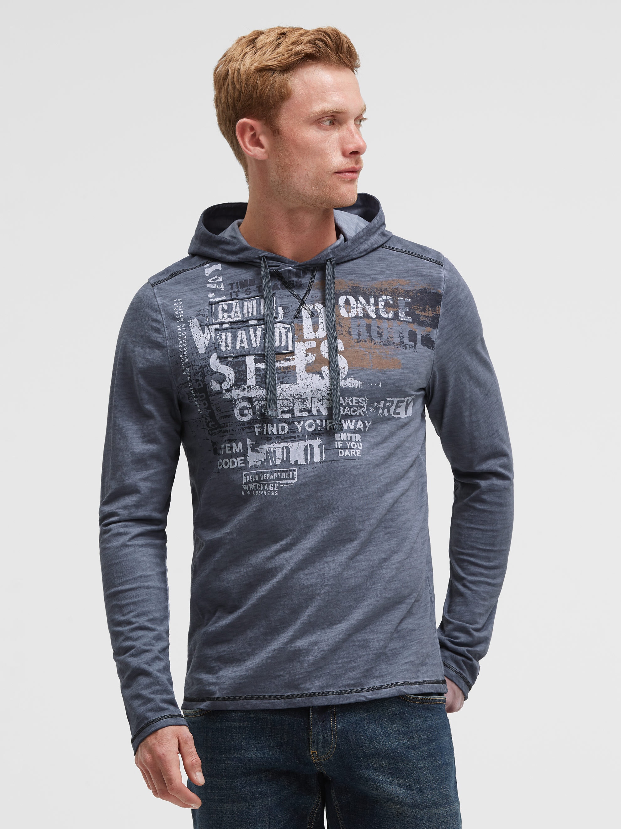 CAMP DAVID Rundhalsshirt mit Kapuze