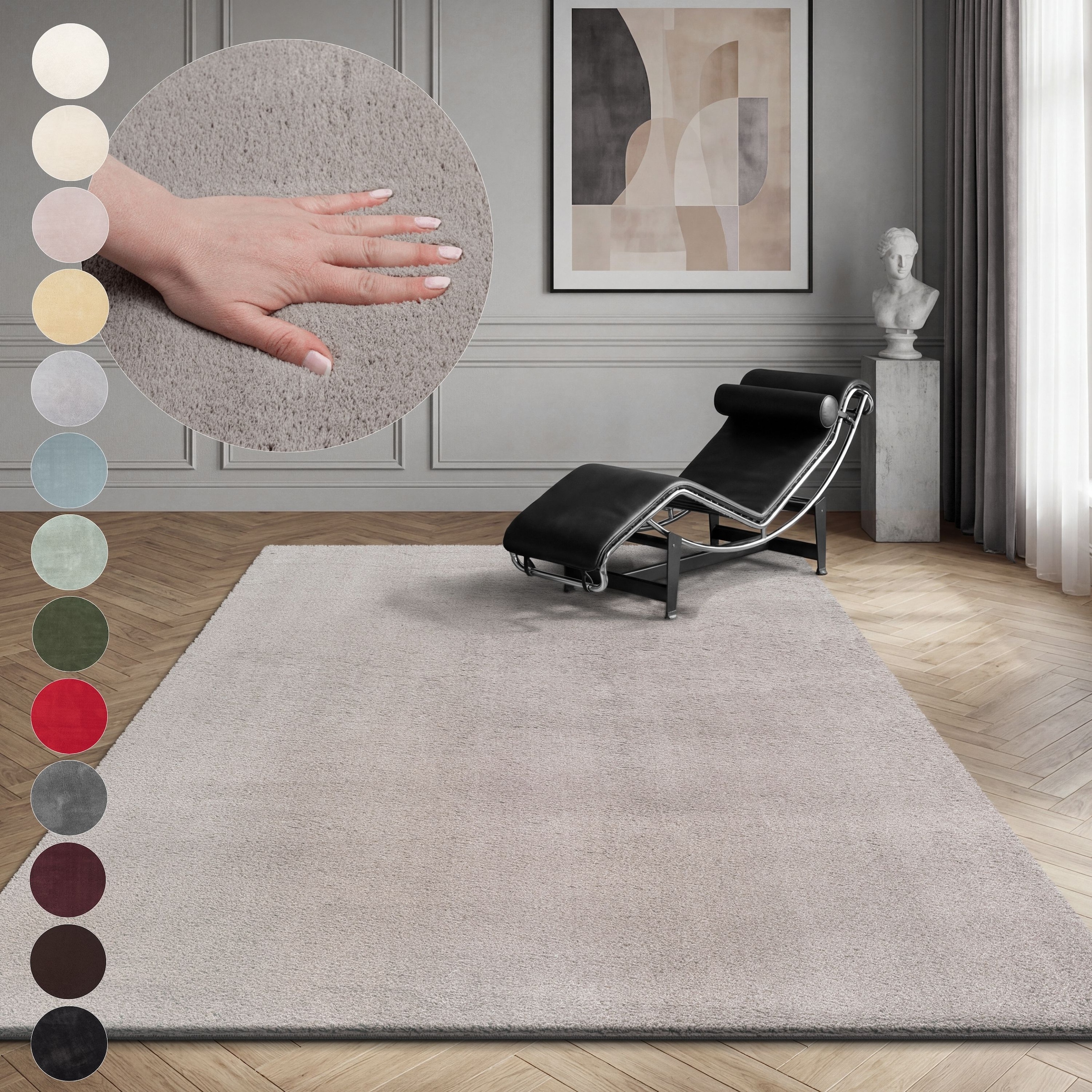 OTTO home Teppich "Arabell, Kunstfellteppich, Felloptik, waschbar," rechteckig 16 mm Höhe flauschig, kuschelig, Anti-Rutsch-Unterseite, Wohnzimmer, Schlafzimmer