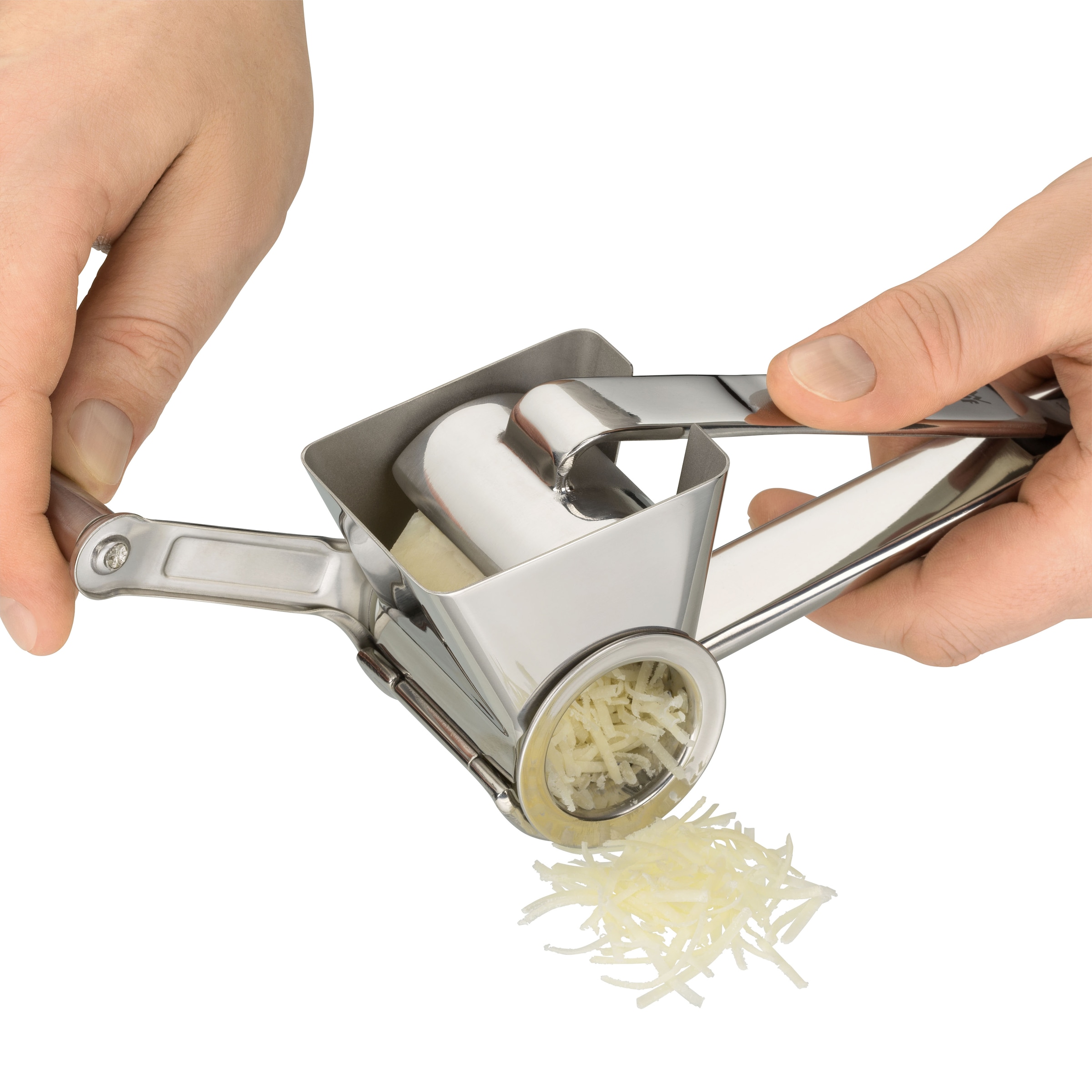 WMF Käsemühle »Gourmet«, (1 St.), mit Kurbel, Cromargan Edelstahl, für Parmesan, Nüsse, Schokolade uvm.