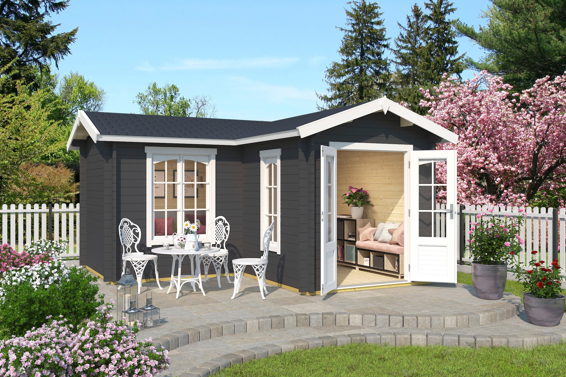 LASITA MAJA Gartenhaus »PORTSMOUTH«, (Set, inkl. Fussbodenbretter zum verlegen)