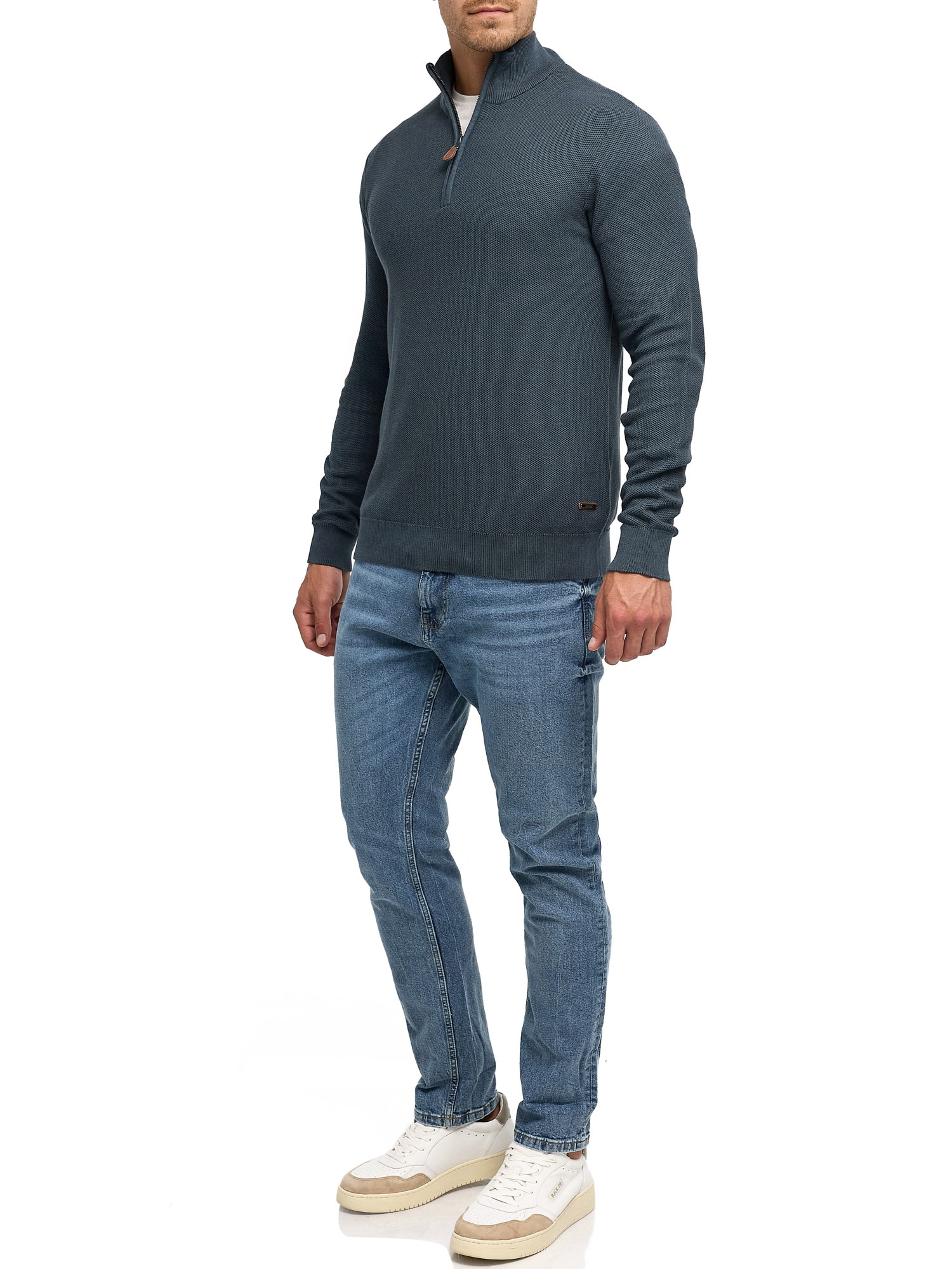 Indicode Troyer »INJexmon ½ Zip« Baumwolle, regular fit