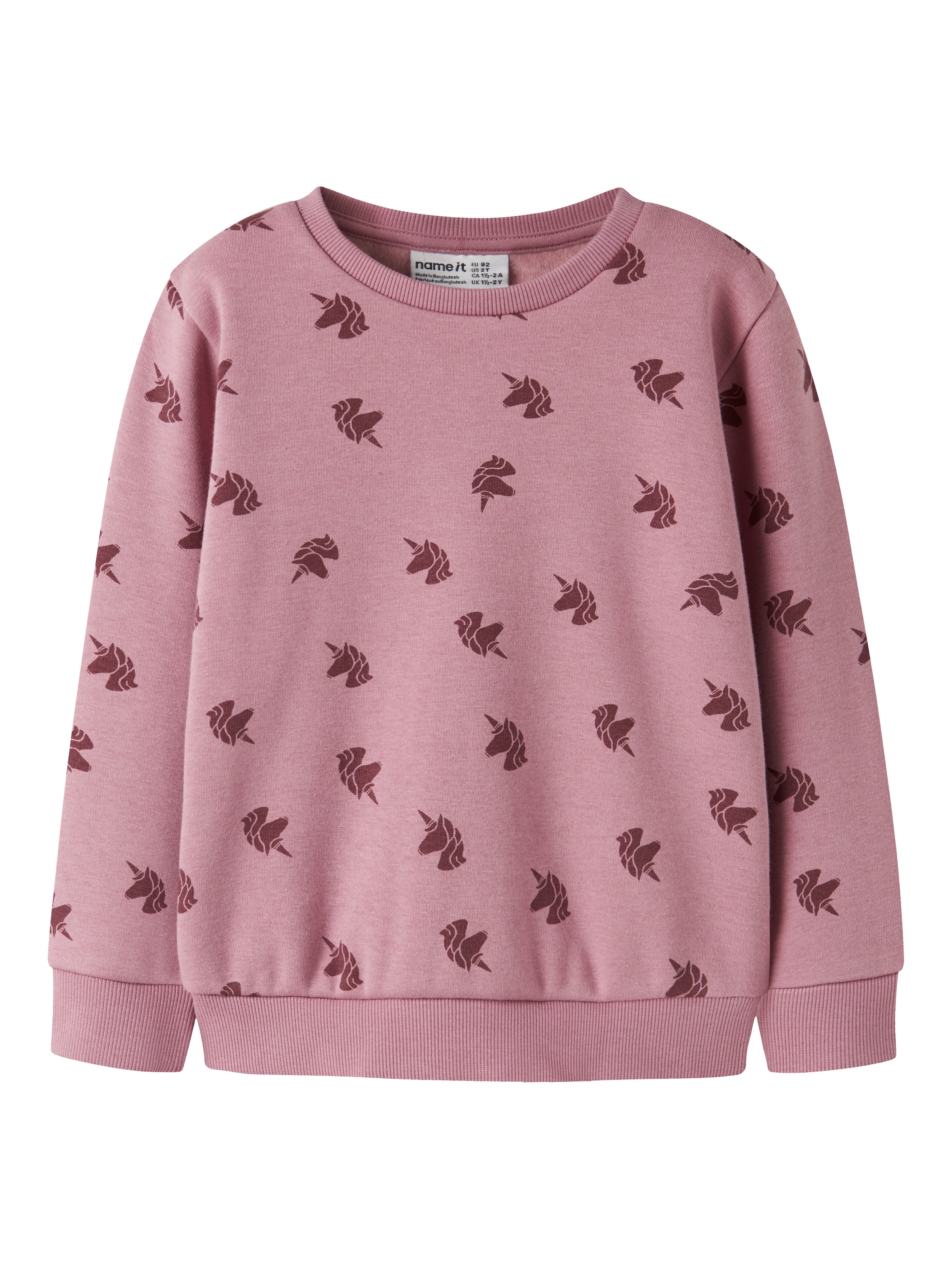 Name It Sweatshirt »NMFDAVINA LS SWEAT FLEECE BRU NOOS«, in klassischer Form und mit tollem Alloverprint
