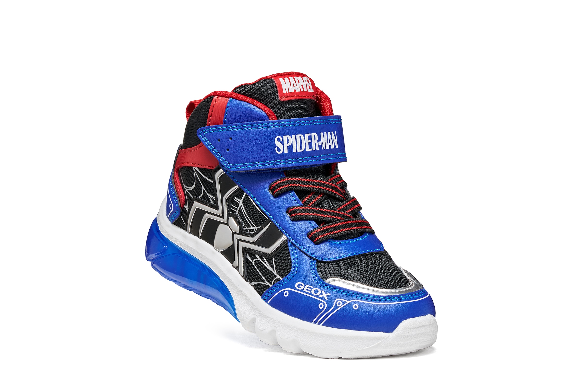 Geox Sneaker »J CIBERDRON BOY - Blinkschuh«  Blinkschuh, mit bunten Kontrastbesätzen, Größenschablone zum Download