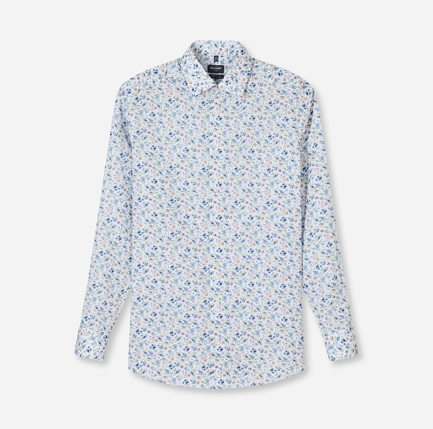 OLYMP Langarmhemd »Luxor« Businesshemd, New-Kentkragen, floraler Print, modern fit