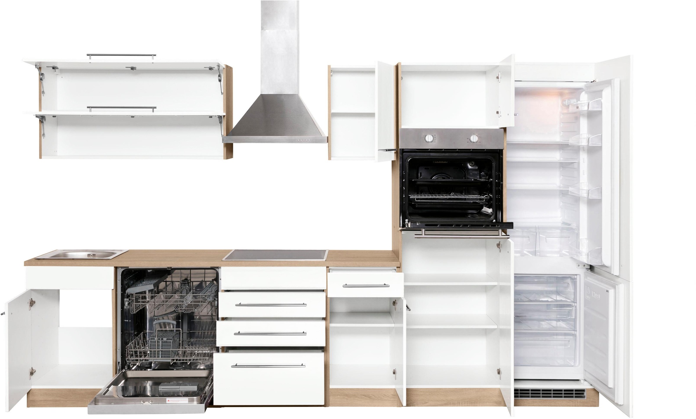 KOCHSTATION Küchenzeile »KS-Eton«, ohne E-Geräte, Breite 330 cm
