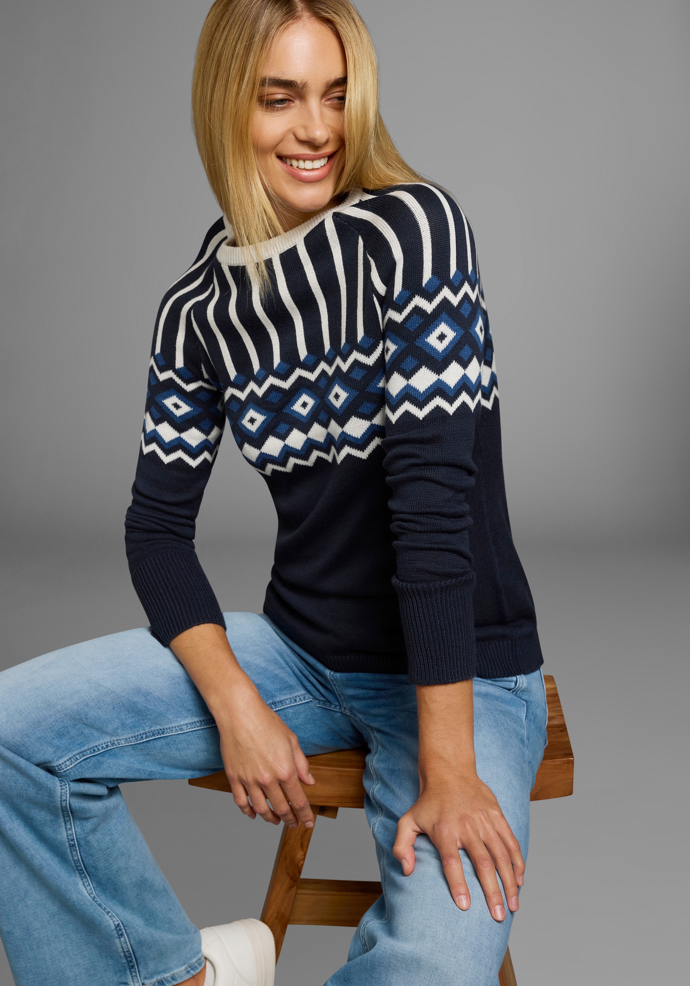 Thumbnail - AJC Jacquardpullover mit Norwegermuster in verschiedenen Farbvarianten