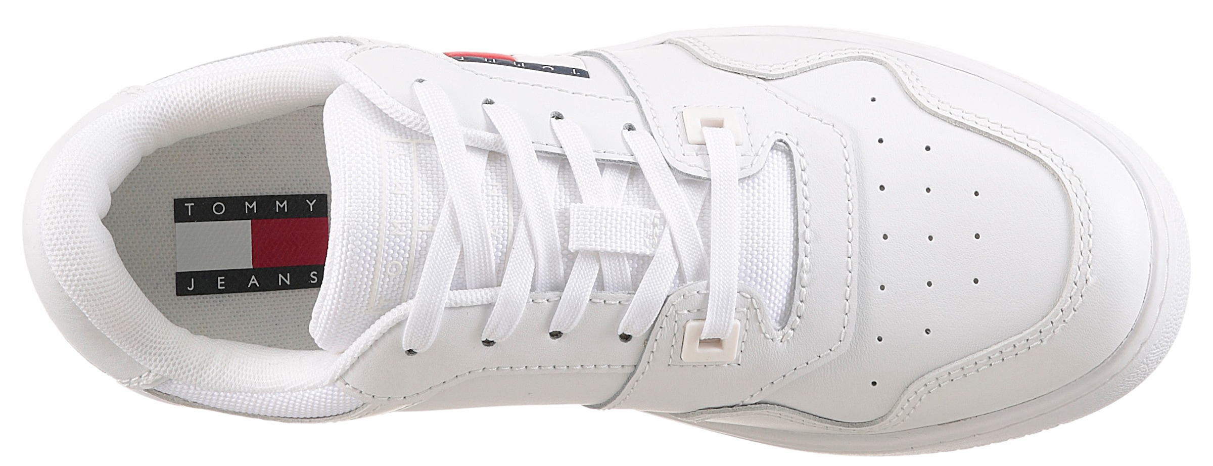 Tommy Jeans Plateausneaker »TJW RETRO BASKET«, Freizeitschuh, Halbschuh, Schnürer mit seitlicher Logoflagge