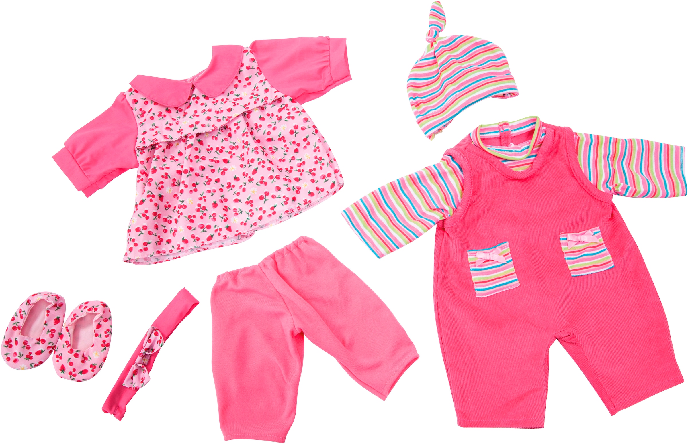 BAYER Kinder Puppenkleidung "Legging/Latzhose", pink, Puppenkleidung