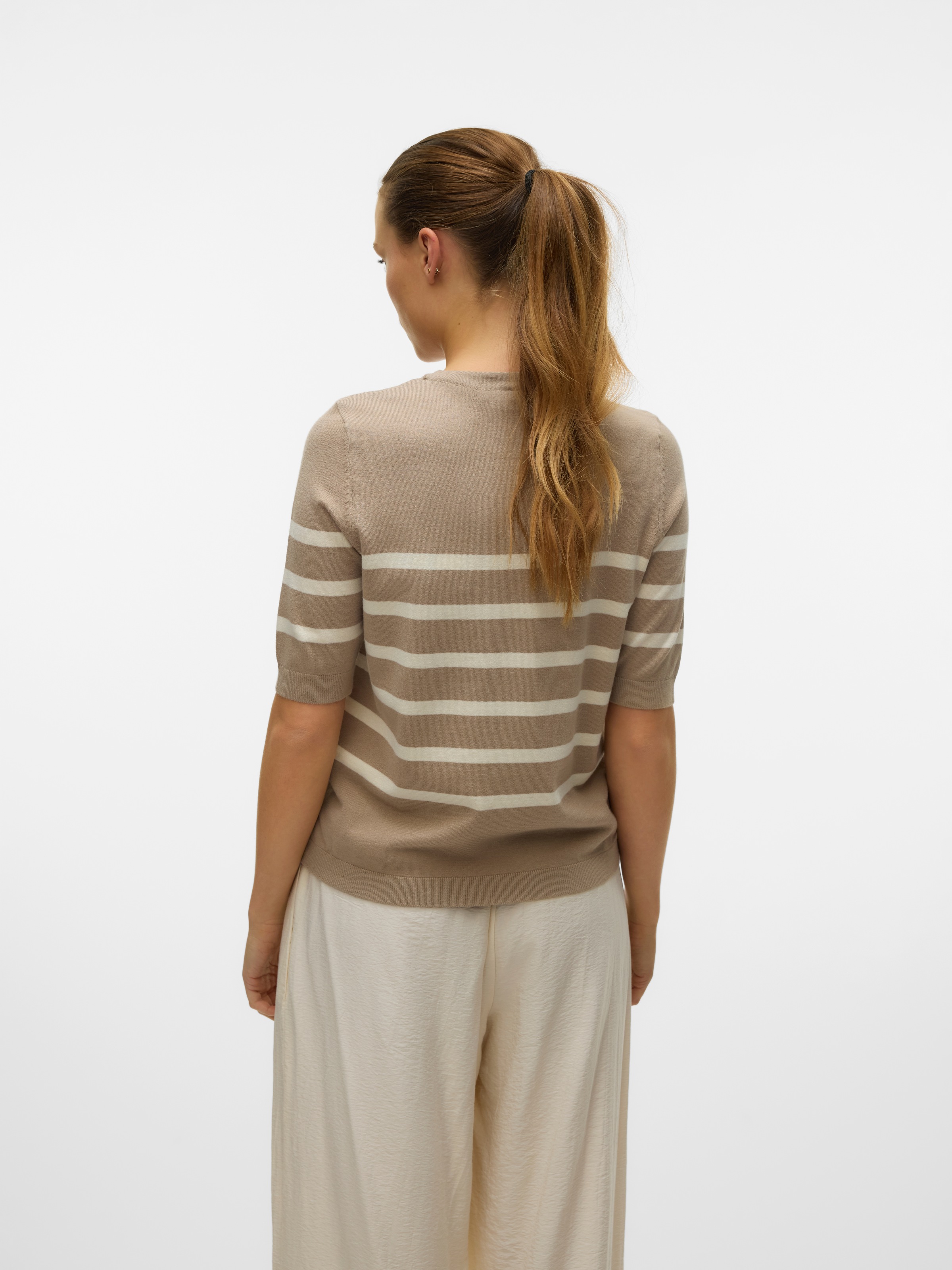 Thumbnail - Vero Moda Kurzarmpullover "VMSABA PLAIN, Feinstrickpullover" Damenpullover, Rundhalsausschnitt, Kurzarm, Sommerpulli, im...