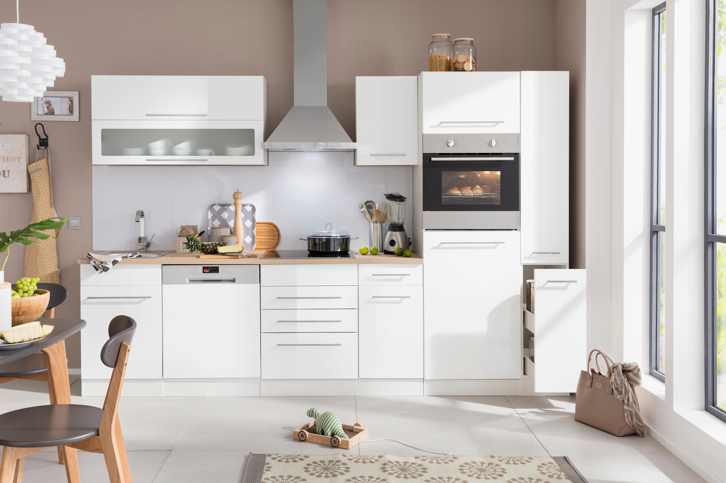 KOCHSTATION Küchenzeile »KS-Eton«, mit E-Geräten, Breite 300 cm