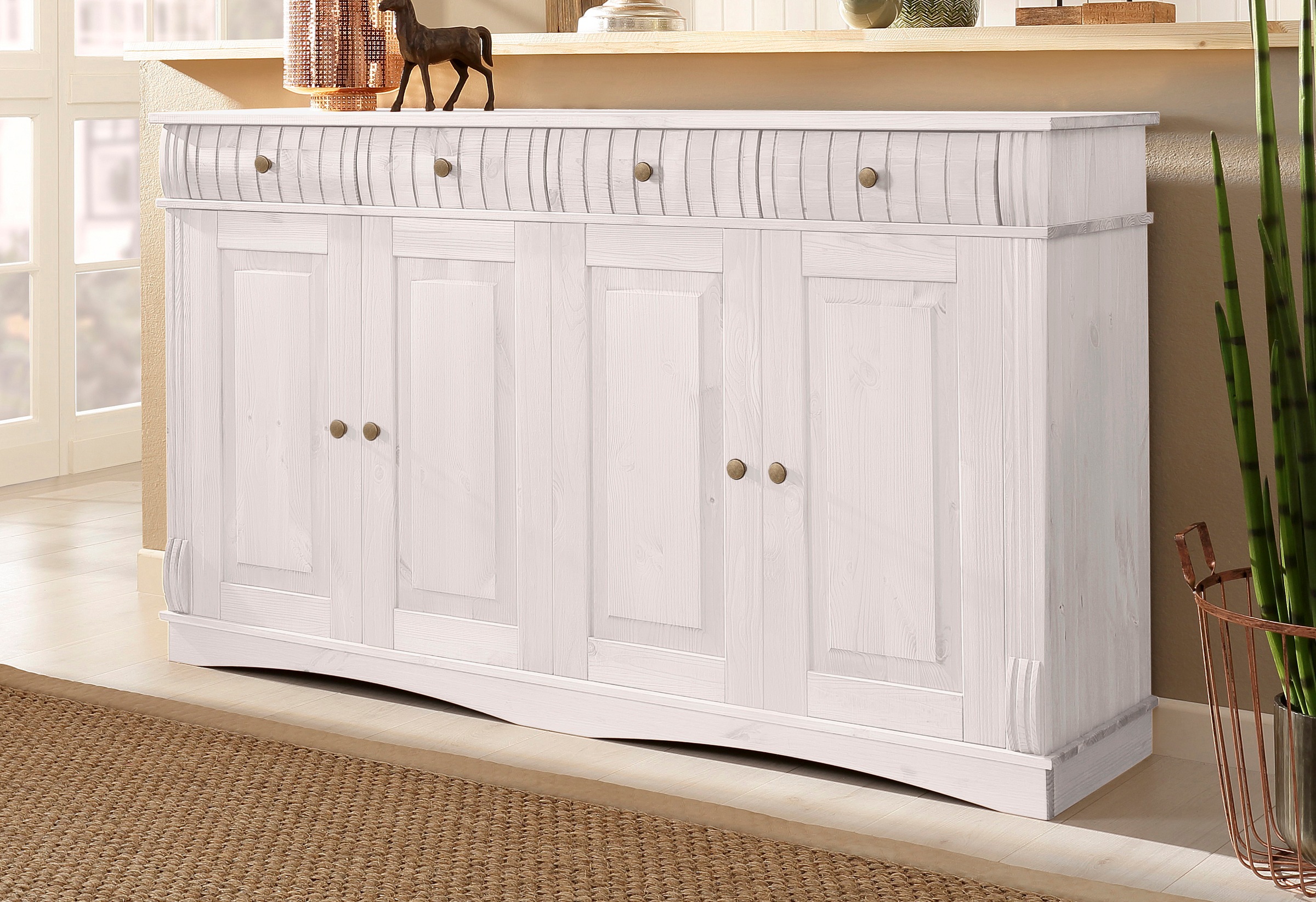 Home affaire Sideboard "Teresa", (Maße (B/T/H): 152/37/90 cm), Kommode, 4-t günstig online kaufen