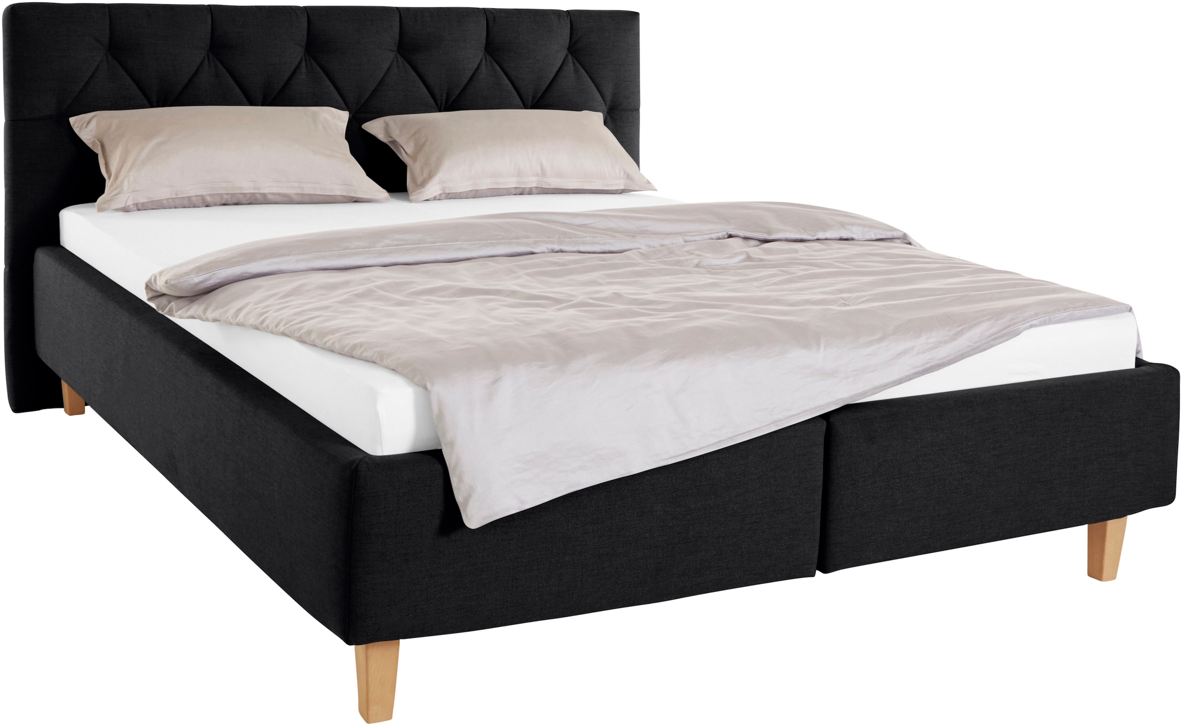 Home affaire Polsterbett "Sunley 100" Kreuzsteppung, Kopfteilhöhe 102 cm, ohne oder mit Matratze/Lattenrost