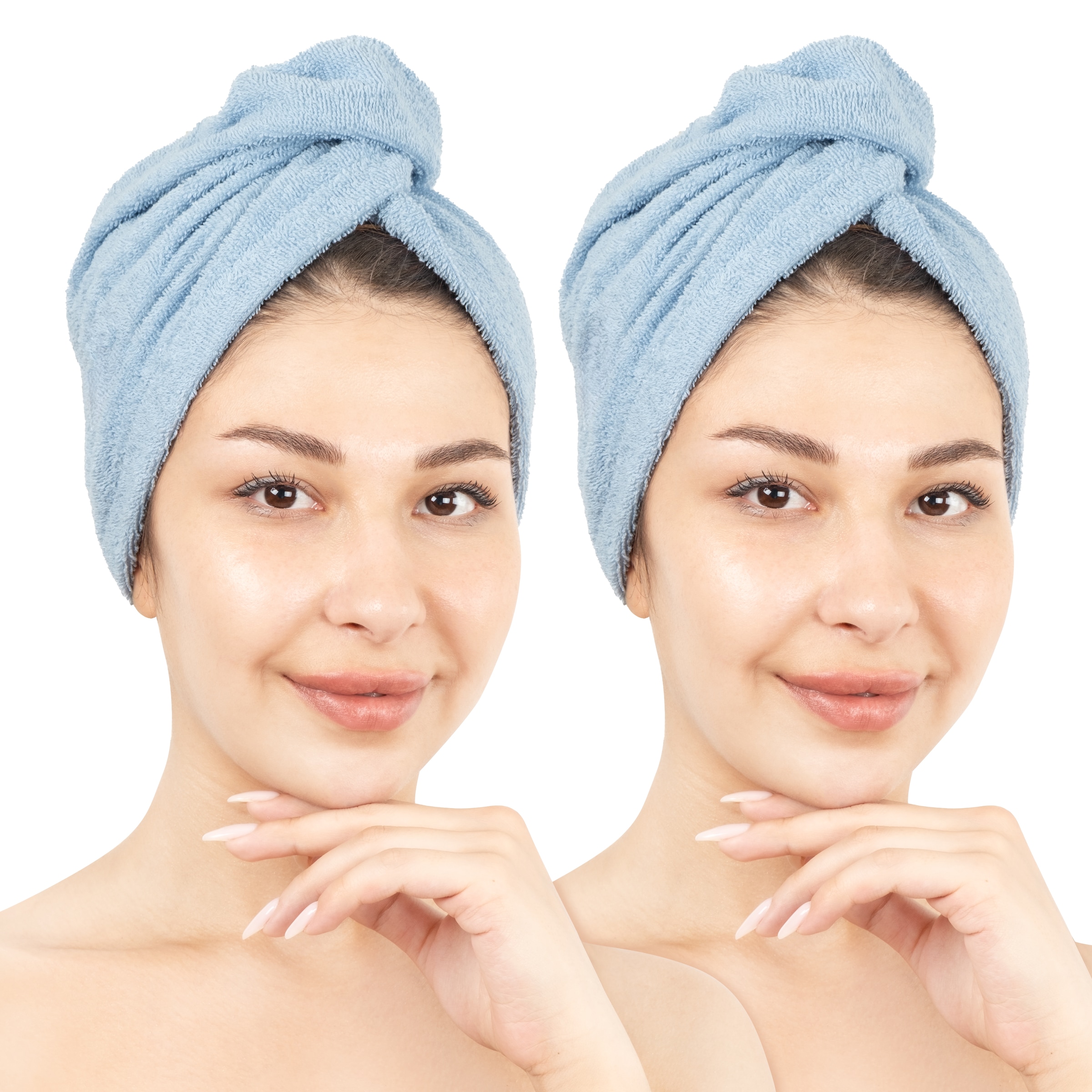 HAMMETEX Turban-Handtuch "2er Set Haarturban Damen, 100% Baumwolle, Flausch günstig online kaufen