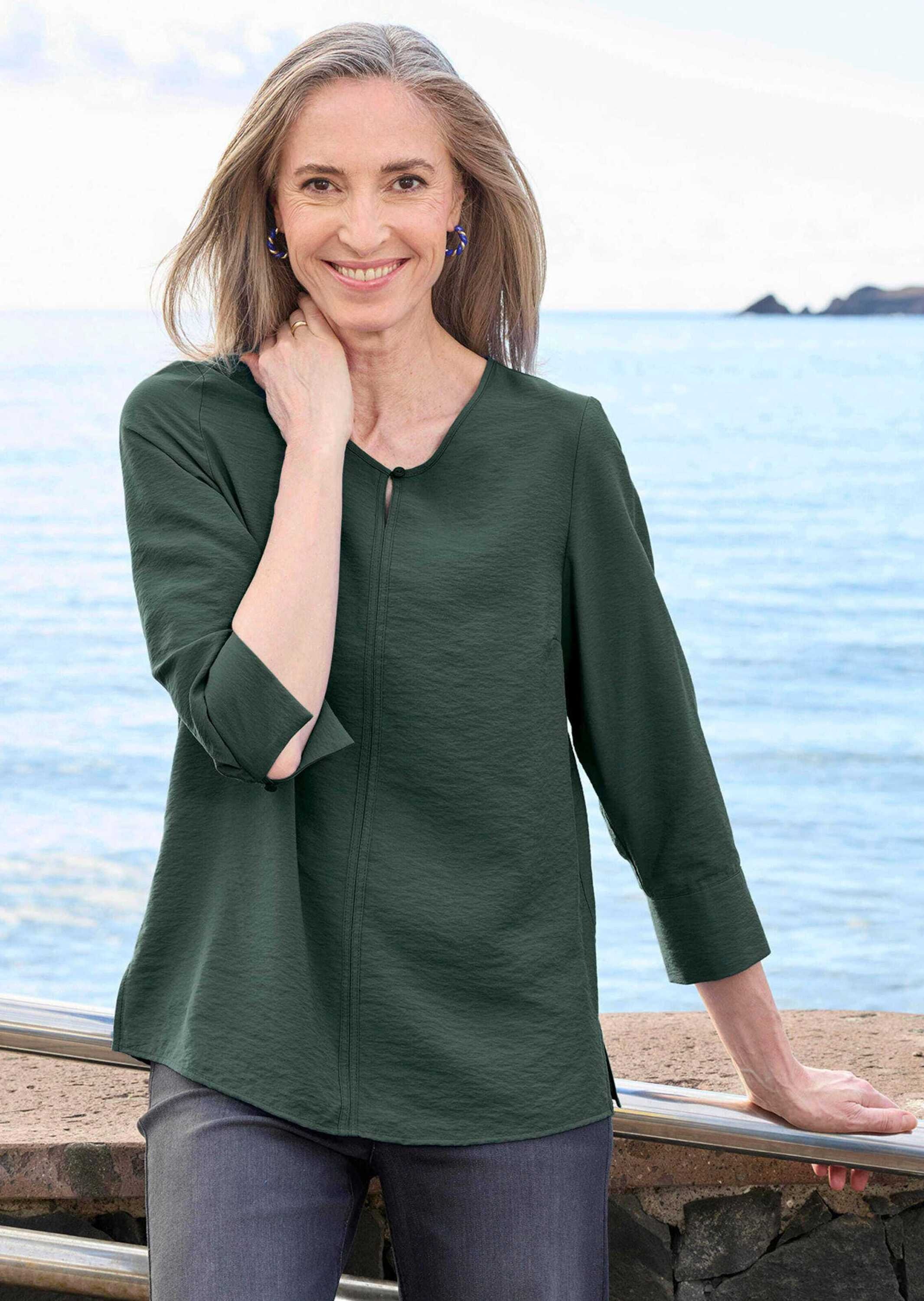 GOLDNER Schlupfbluse »Elegante Schlupfbluse Damen aus Viskose mit Strukturmuster«
