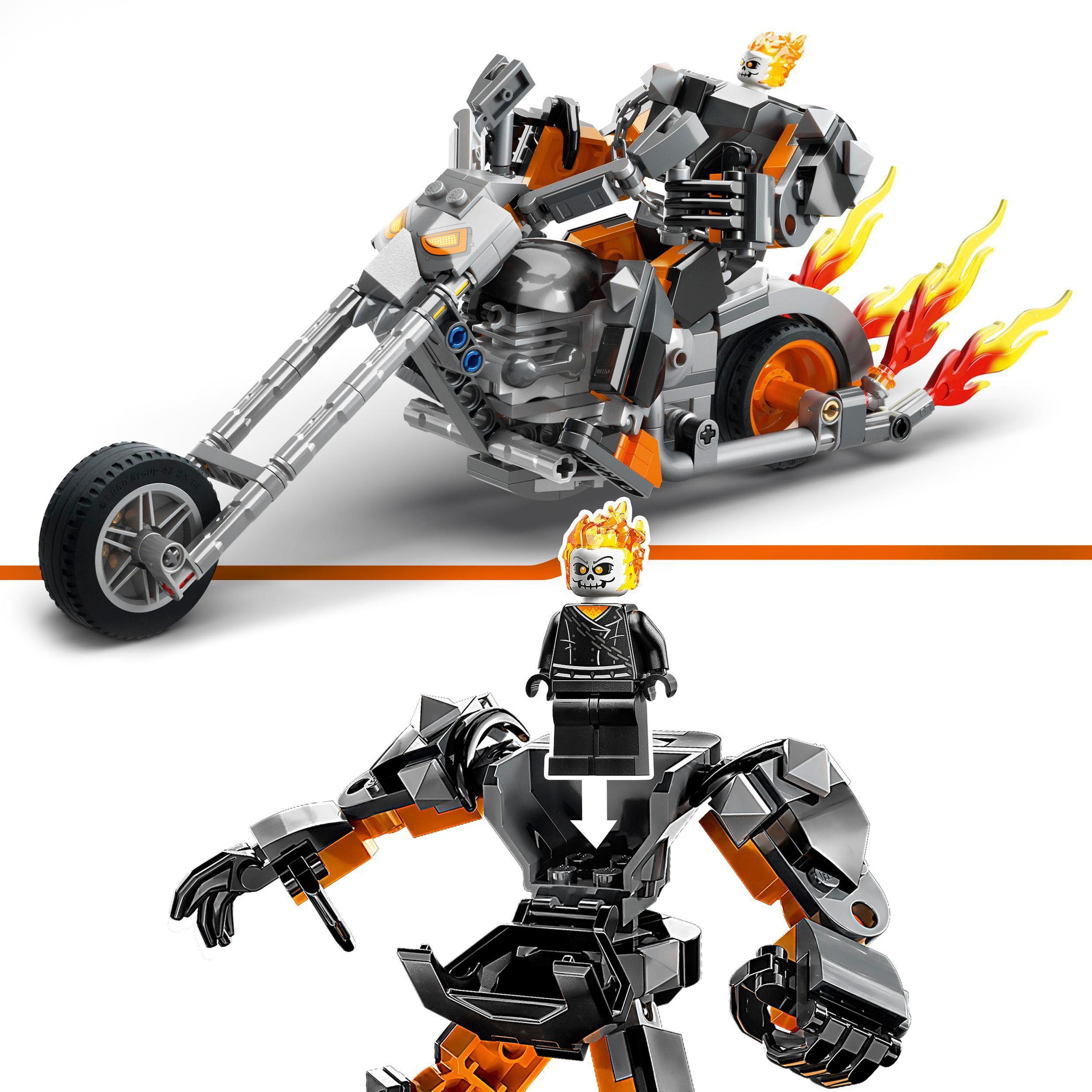 LEGO® Konstruktionsspielsteine »Ghost Rider mit Mech & Bike (76245), LEGO® Marvel«, (264 St.), Made in Europe