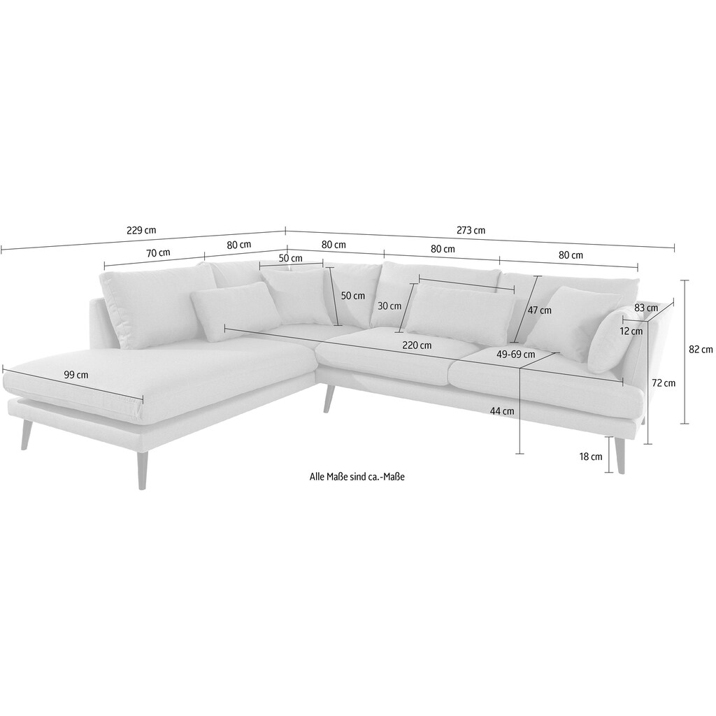 andas Ecksofa »Gondola, 273 cm, Ottomane,«