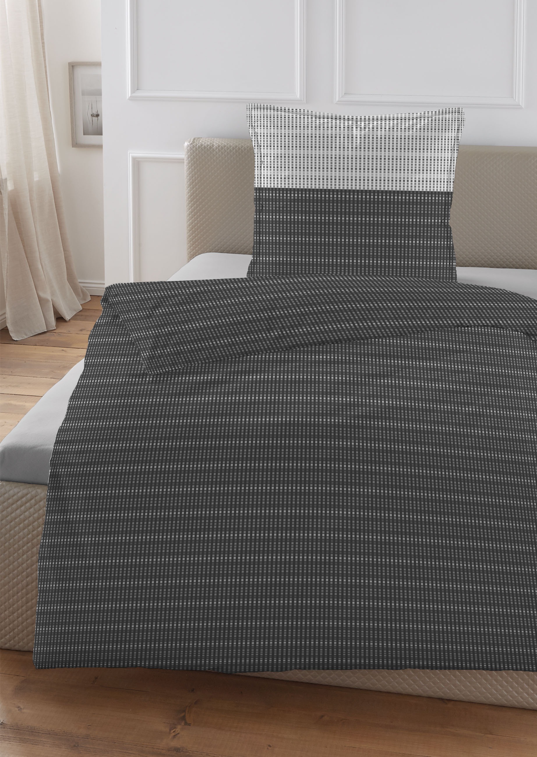 HECHTER PARIS "0061310" 2 Stk. feiner Glanz + weicher Griff, 100% Baumwolle, Stehsaum, ganzjährig