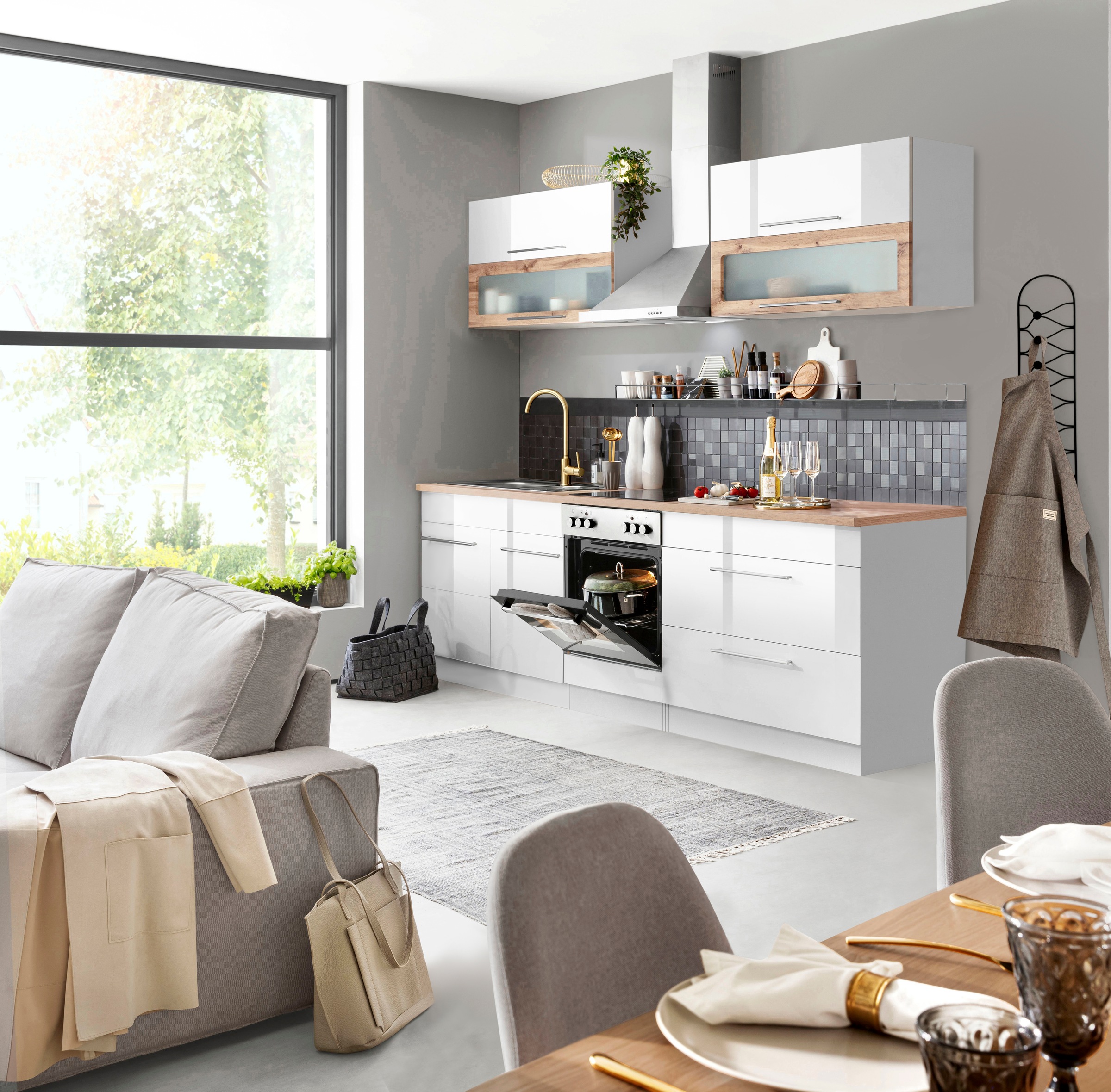 KOCHSTATION Küchenzeile "KS-Wien" Breite 260 cm, wahlweise mit E-Geräten günstig online kaufen