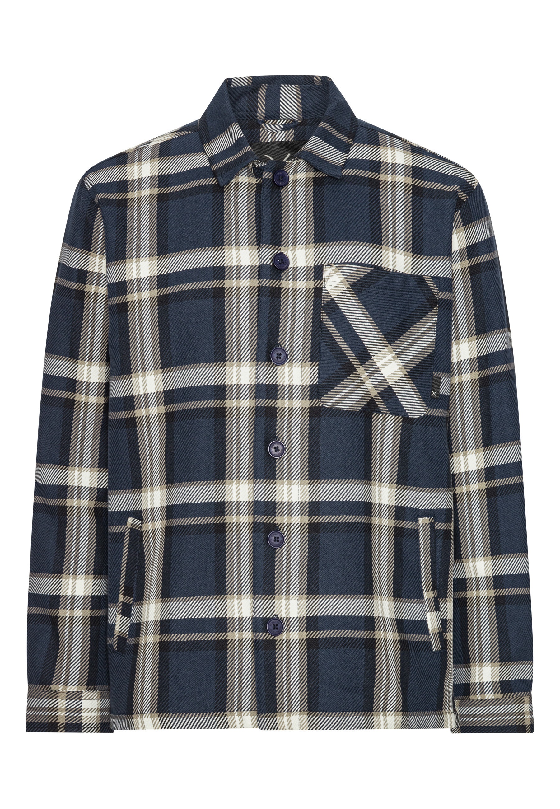 Clean Cut Copenhagen Langarm-Poloshirt "Clean Cut Copenhagen Asher Checked Overshirt" 1 Stk.