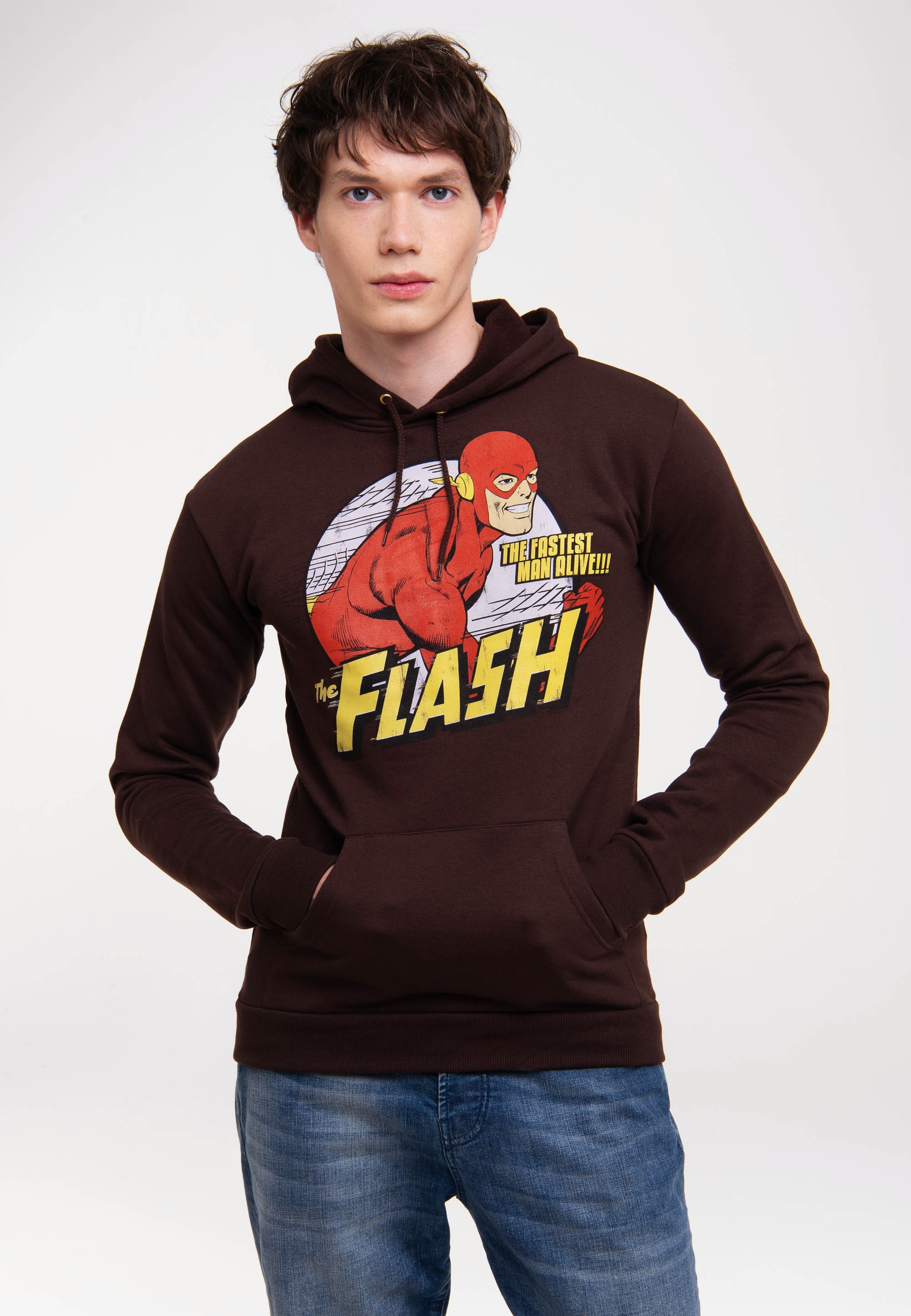 LOGOSHIRT Kapuzensweatshirt "DC Comics - Flash, Fastest Man Alive", mit lizenziertem Print