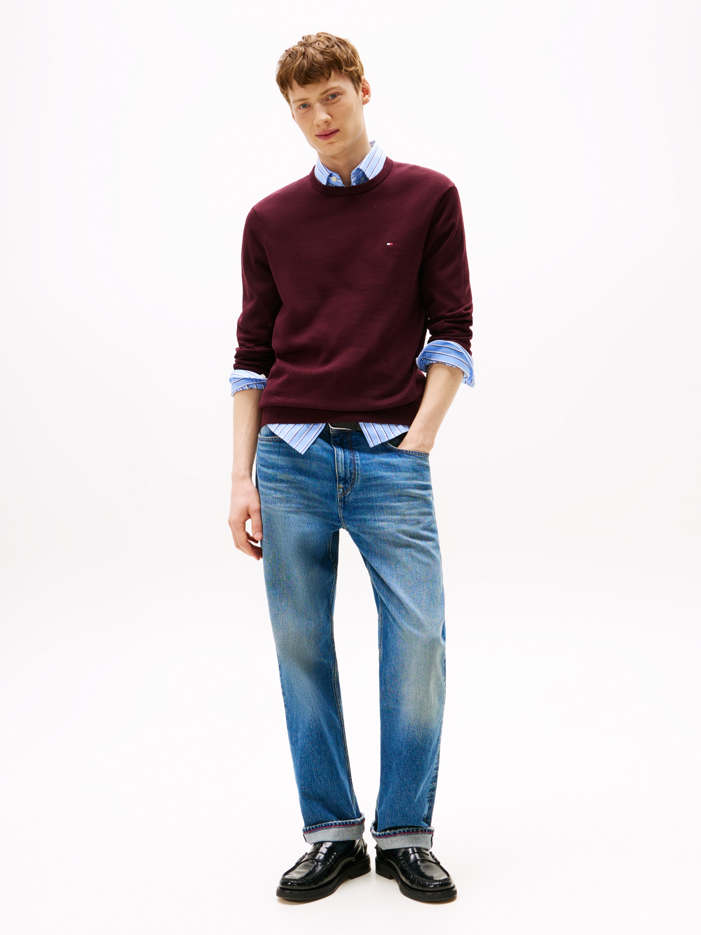Thumbnail - Tommy Hilfiger Rundhalspullover "ESSENTIAL COTTON CREW NECK" 100% Baumwolle Crewneck Regular Fit Premium Mode