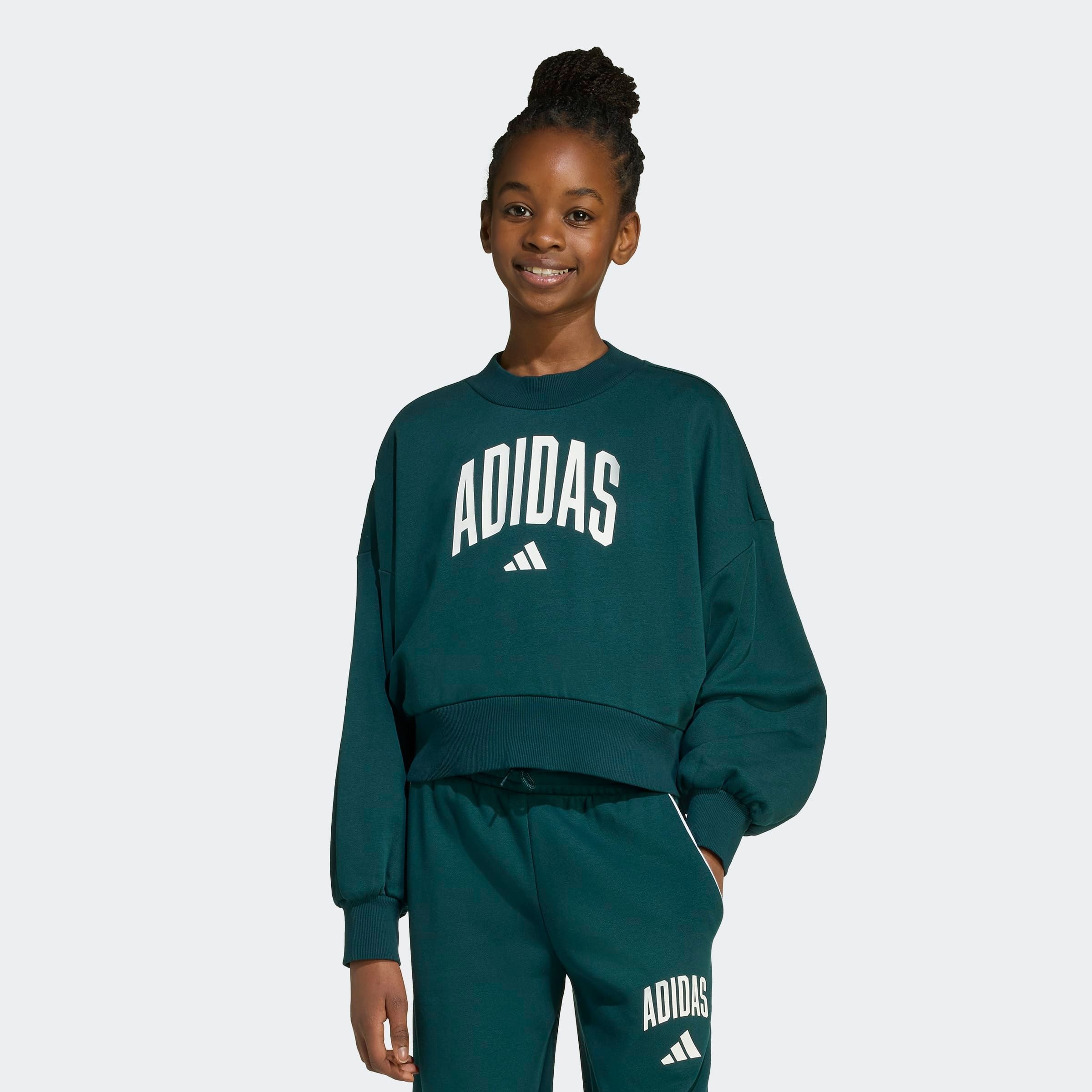 adidas Sportswear Sweatshirt "SEASONALS ESSENTIALS COLLEGIATE TYPOGRAPHY CREWNECK KIDS", sportlicher Stil, ohne Verschluss, mit Rundhalsausschnitt