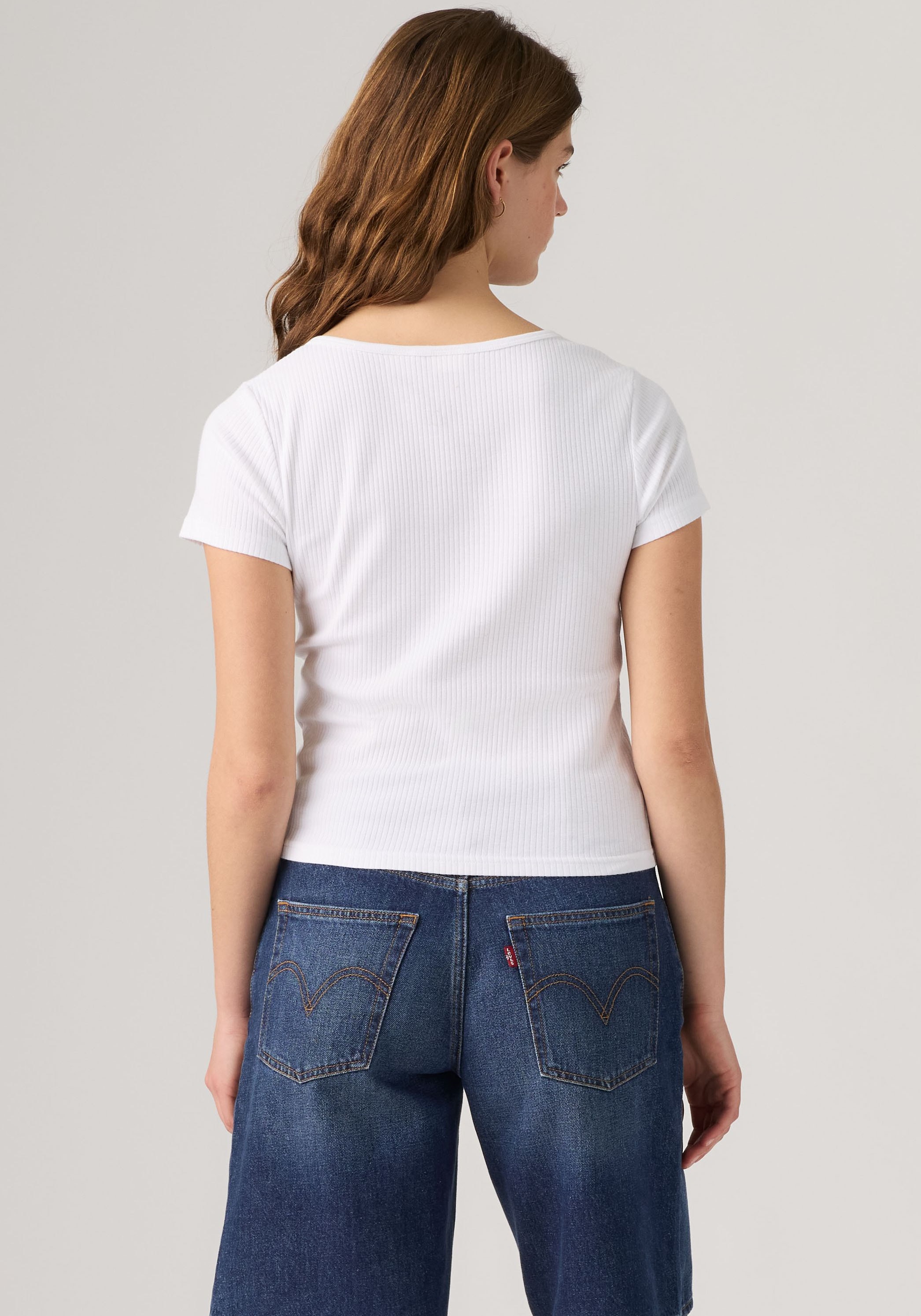 Levi's® T-Shirt »AUSTEN BUTTON THROUGH SS« Feinripp